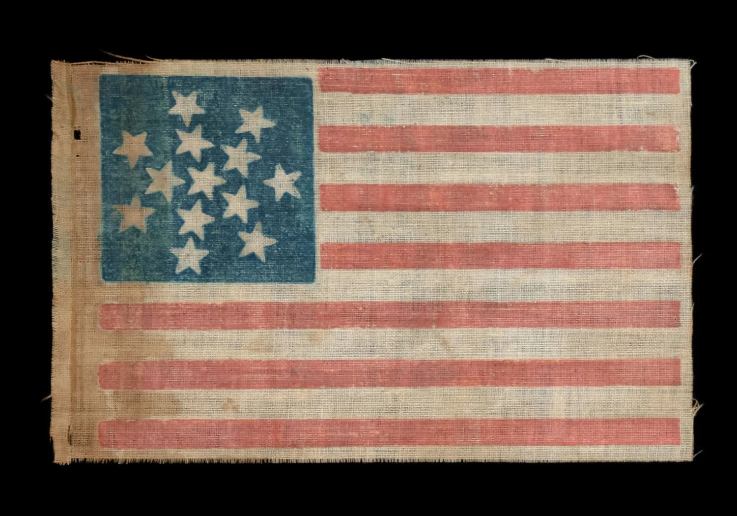 13 Star Antique American Flag | Scarce Snowflake Medallion Formation | Dates to the Civil War or Earlier | Circa 1848-1865