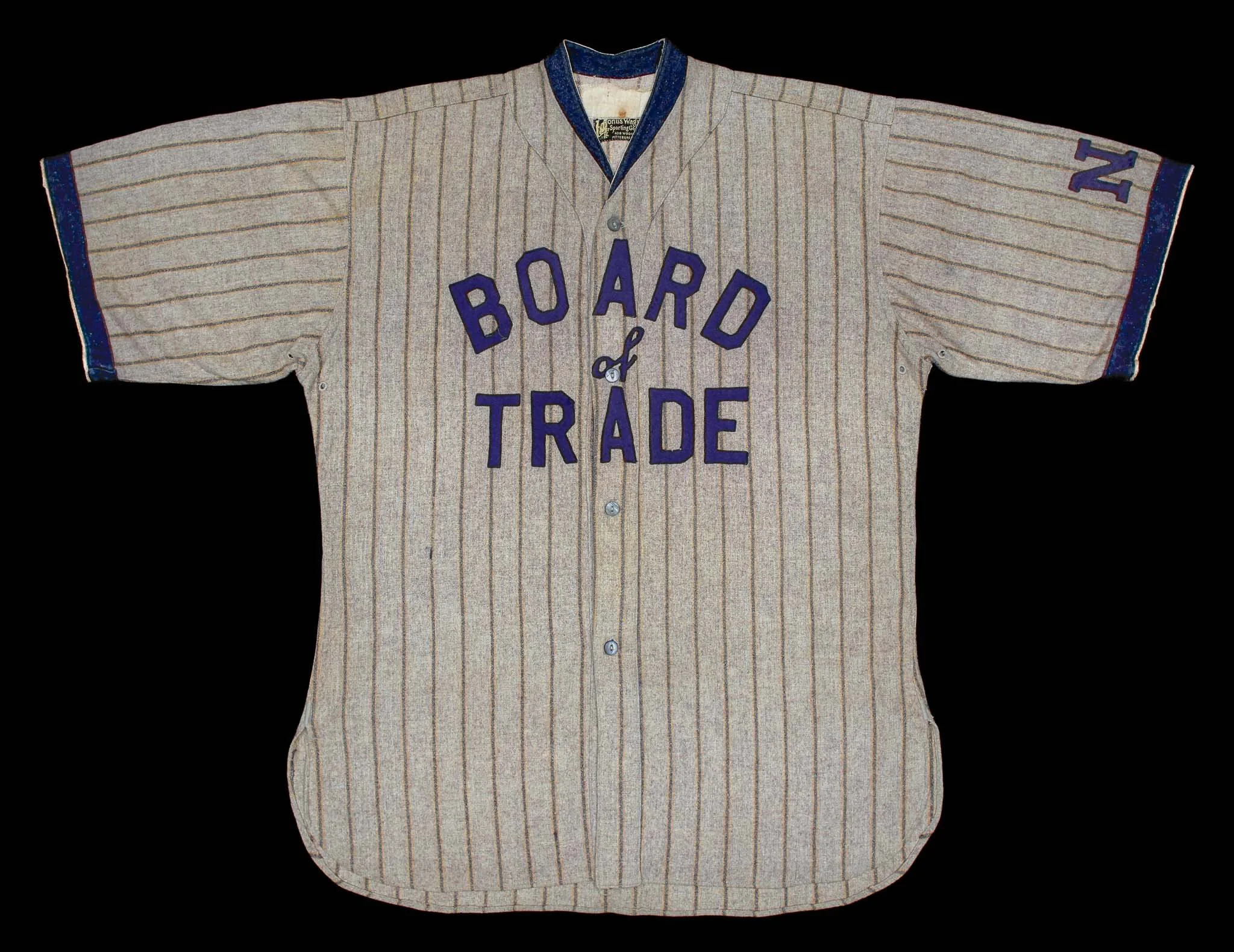 Outstanding Antique Chicago Baseball Jersey | Board of Trade Team | Honus Wagner Sporting Goods Tag | circa 1935–1940