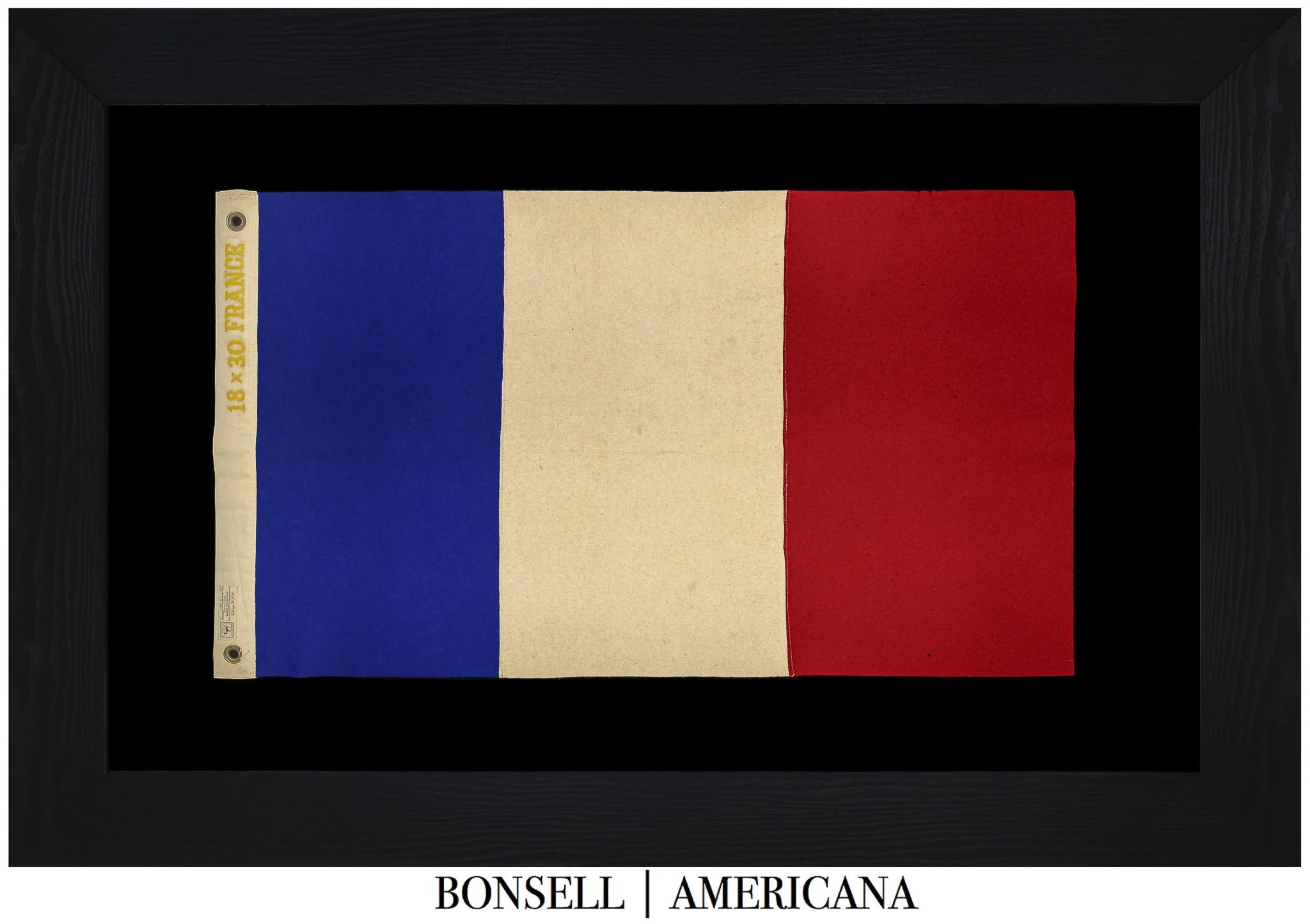 Early 20th-Century French Tricolor Felt Flag with Documented Maker | Samuel Mortensen & Co., Chicago | Circa 1910–1925