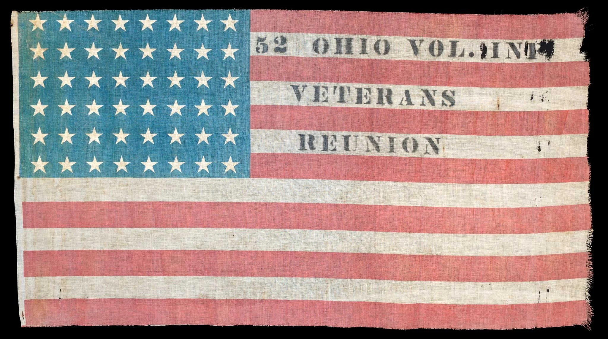 48-Star American Flag | “52 Ohio Vol. Inf. Veterans Reunion” Overprint | Civil War Veterans Reunion Flag | Circa 1912–1915