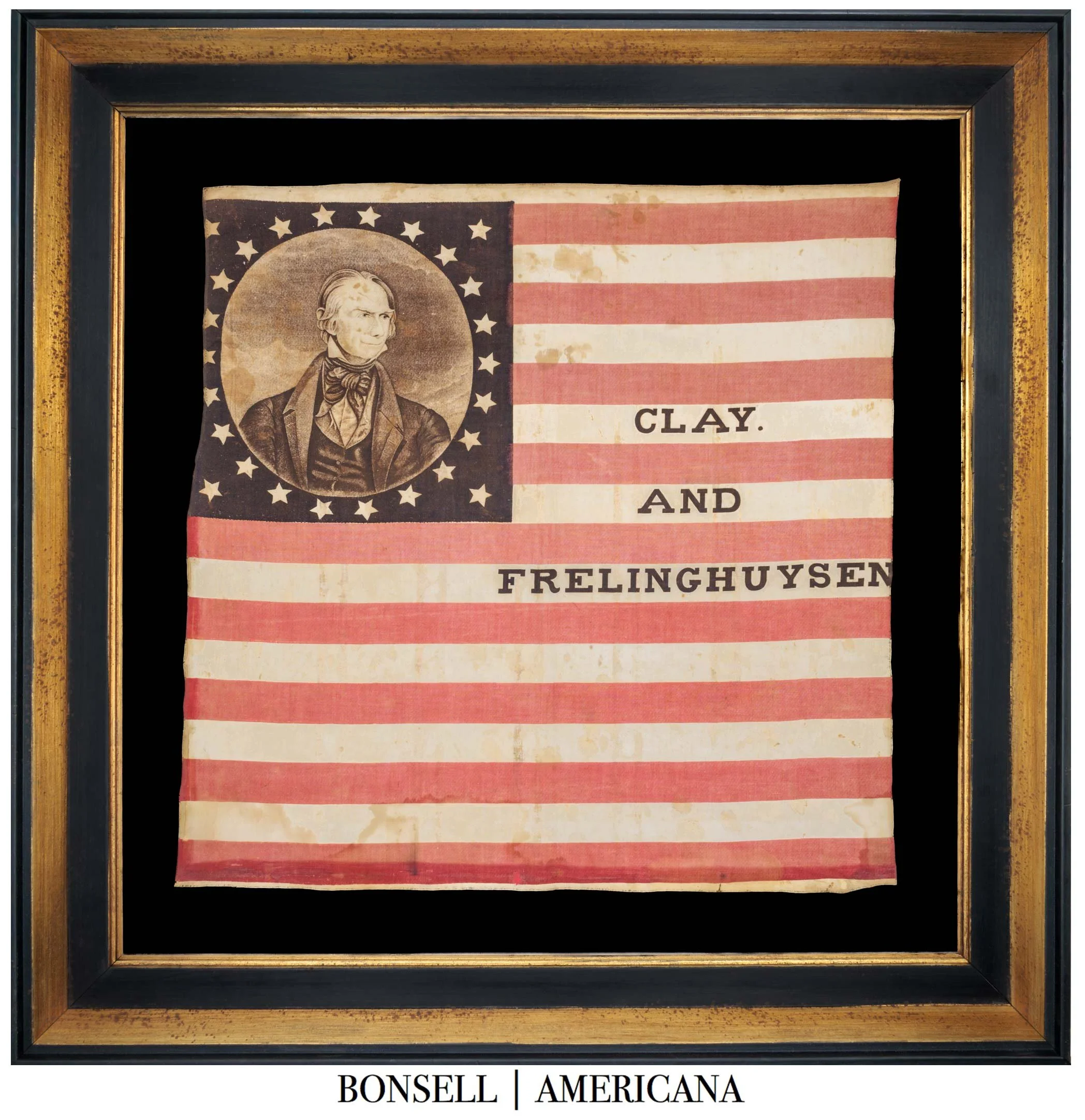 Outstanding 26 Star Antique Portrait Flag | Made for the Clay & Frelinghuysen Ticket | Michigan Statehood | Circa 1844