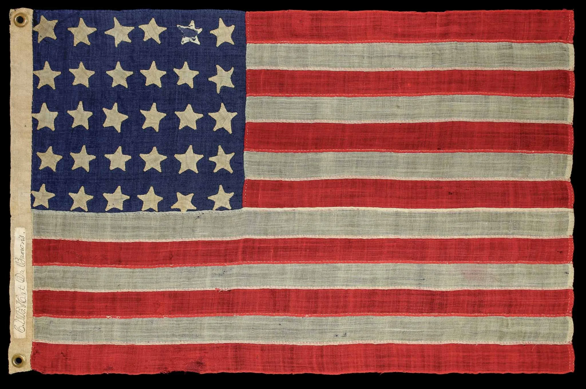 Outstanding and Scarce 30 Star American Flag | Inscribed “C.V.B.H. at Dr. Brown’s” | Wisconsin Statehood | Circa 1848–1851
