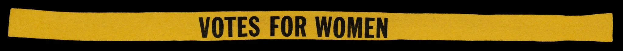 Antique “Votes for Women” Suffrage Armband | Yellow & Black Women’s Suffrage Textile | Circa 1910–1920