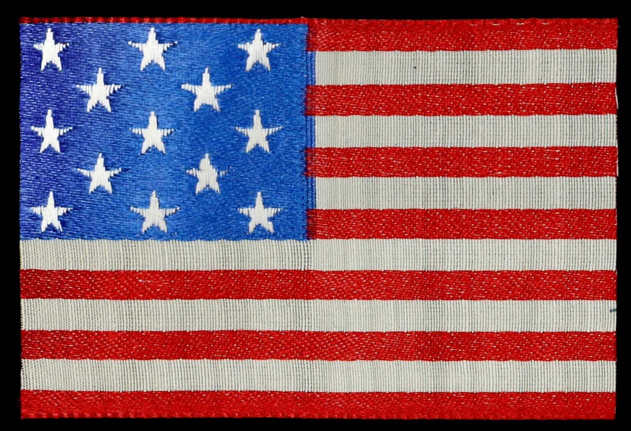 13 Star Woven Silk Flag Ribbon | Featuring the 3-2-3-2-3 Star Pattern | Circa 1876–1910
