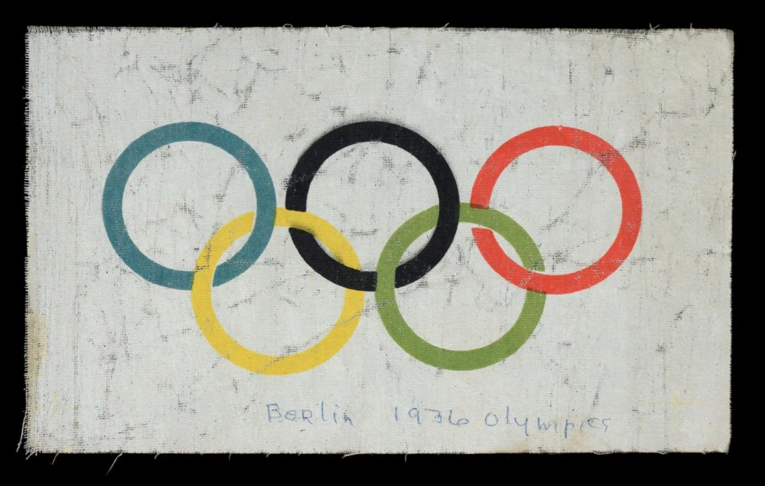 Antique Olympics Flag | A Relic from the Berlin Games, Where Jesse Owens Won Four Gold Medals | Circa 1936