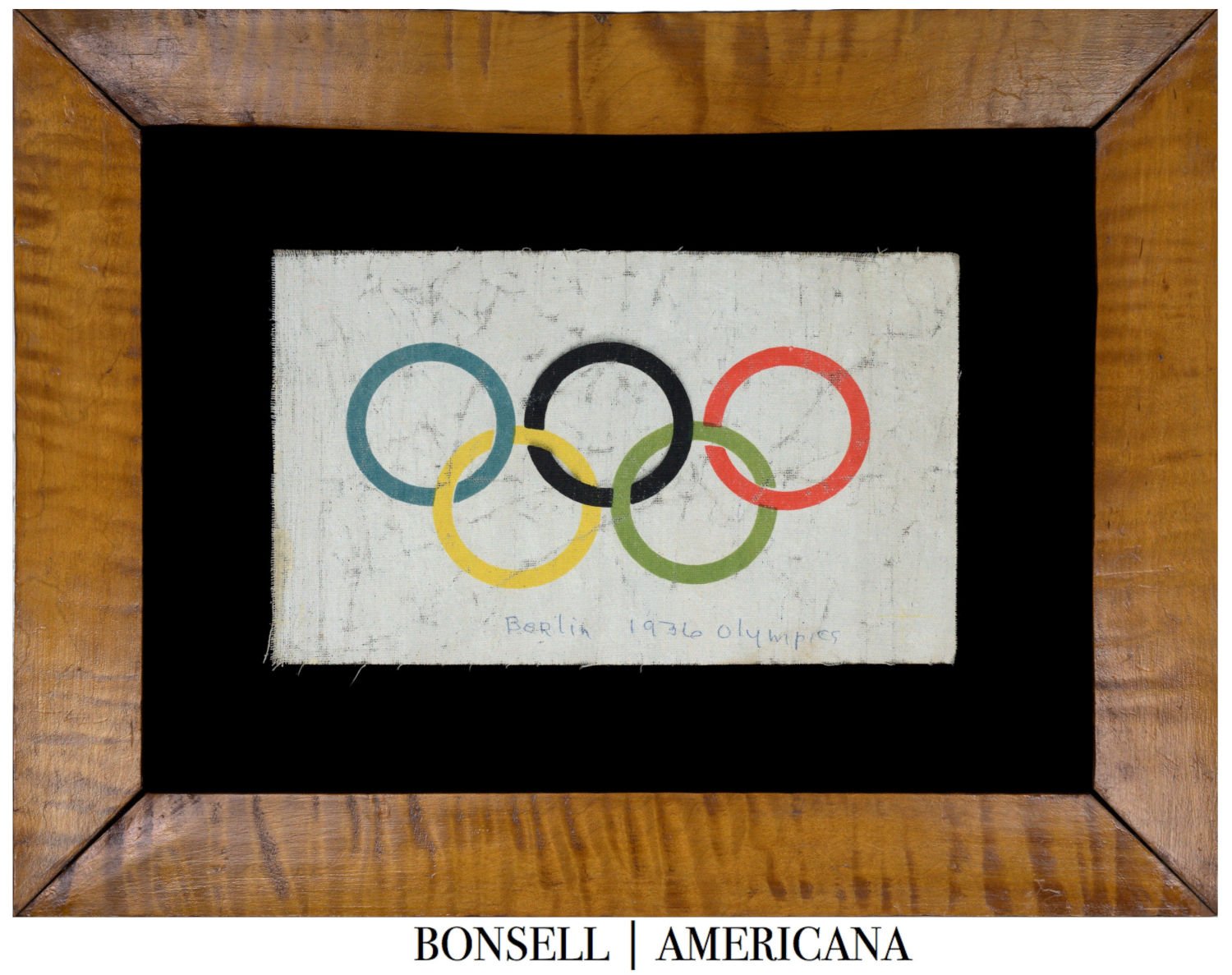 Antique Olympics Flag | A Relic from the Berlin Games, Where Jesse Owens Won Four Gold Medals | Circa 1936