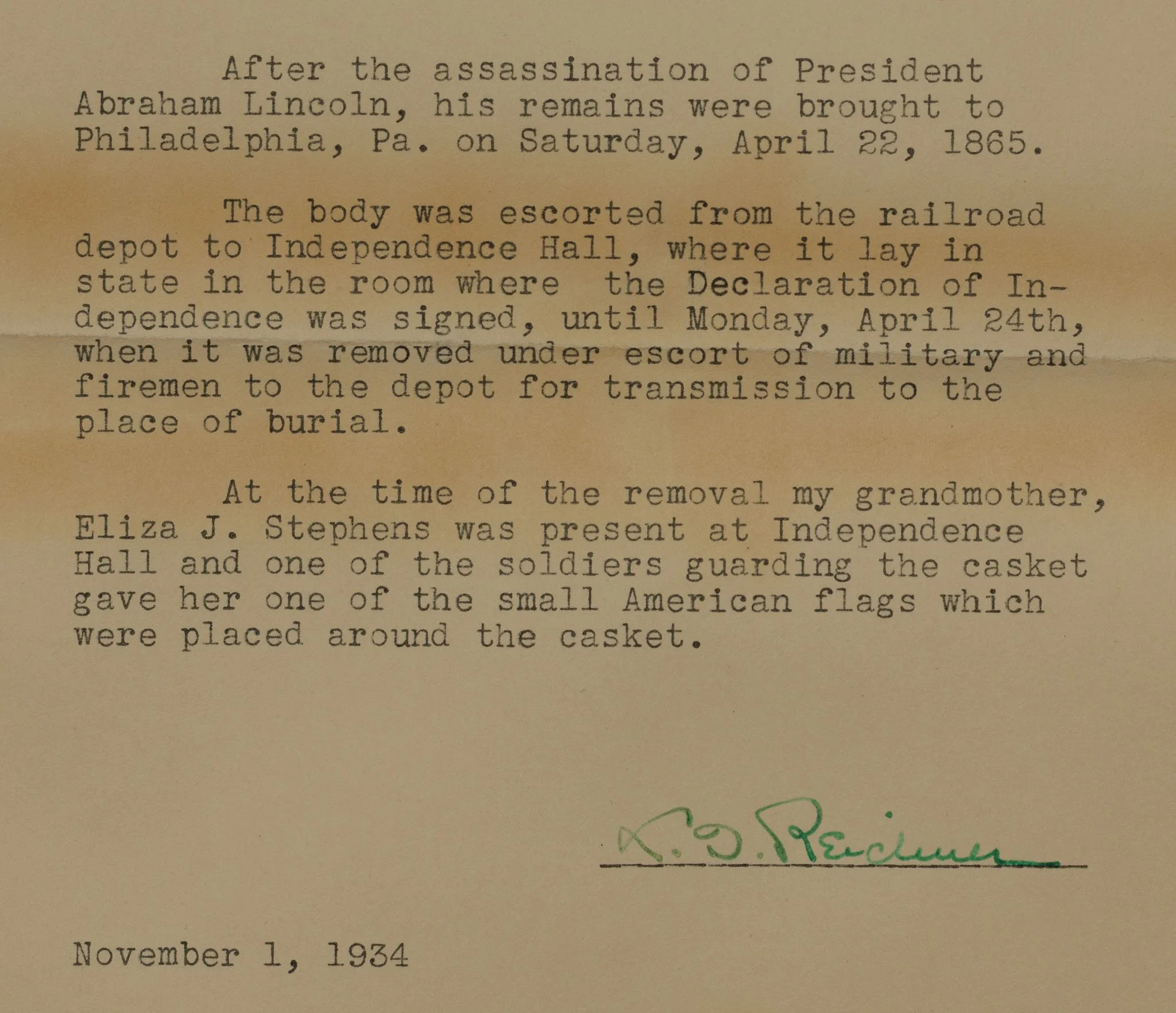 4. Antique 38 Star Flag From Abraham Lincoln's Funeral.jpg
