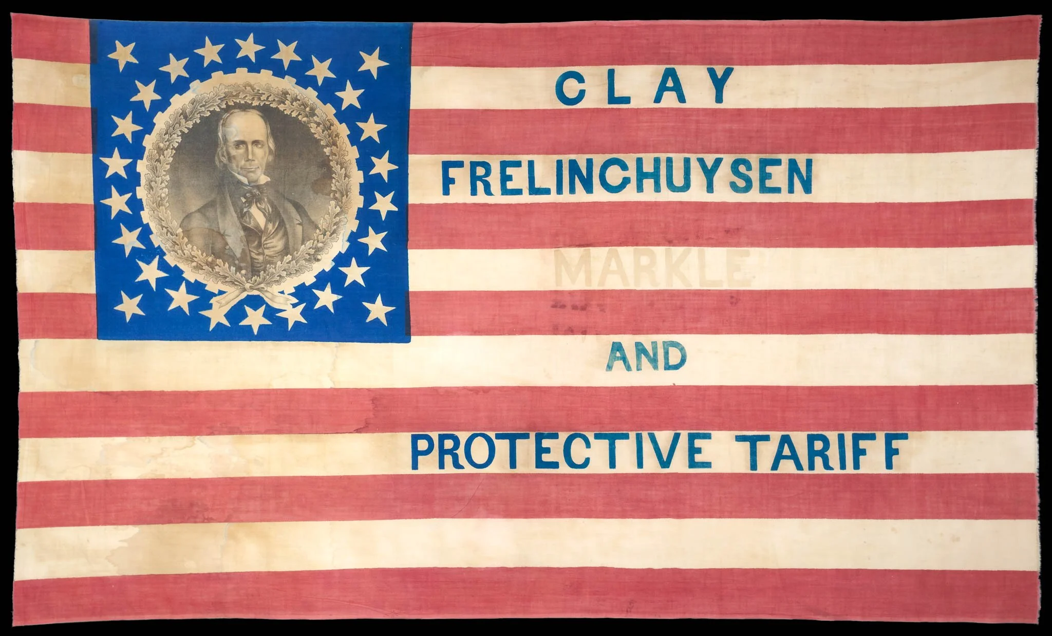 26 Star Antique American Campaign Flag | Henry Clay & Theodore Frelinghuysen | Markle & Protective Tariff Variant | Circa 1844