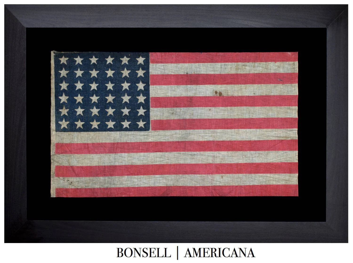 Rare and Attractive 36 Star Antique Flag | Printed on Glazed Cotton | Nevada Statehood | Circa 1864-1867
