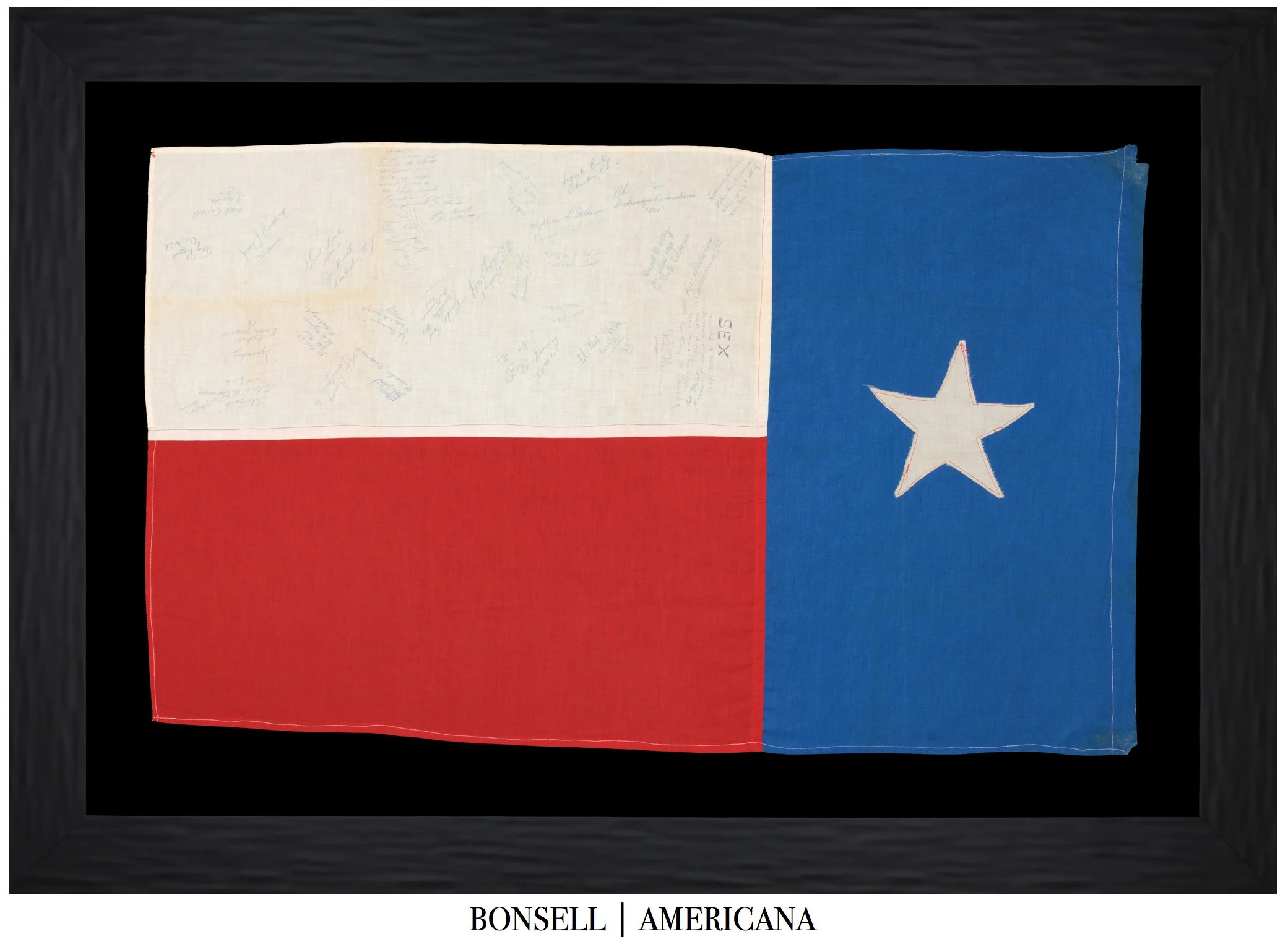 Signed Texas State Flag | U.S. Air Force Training Send-Off Flag with Vietnam-Era Inscriptions | Circa 1966
