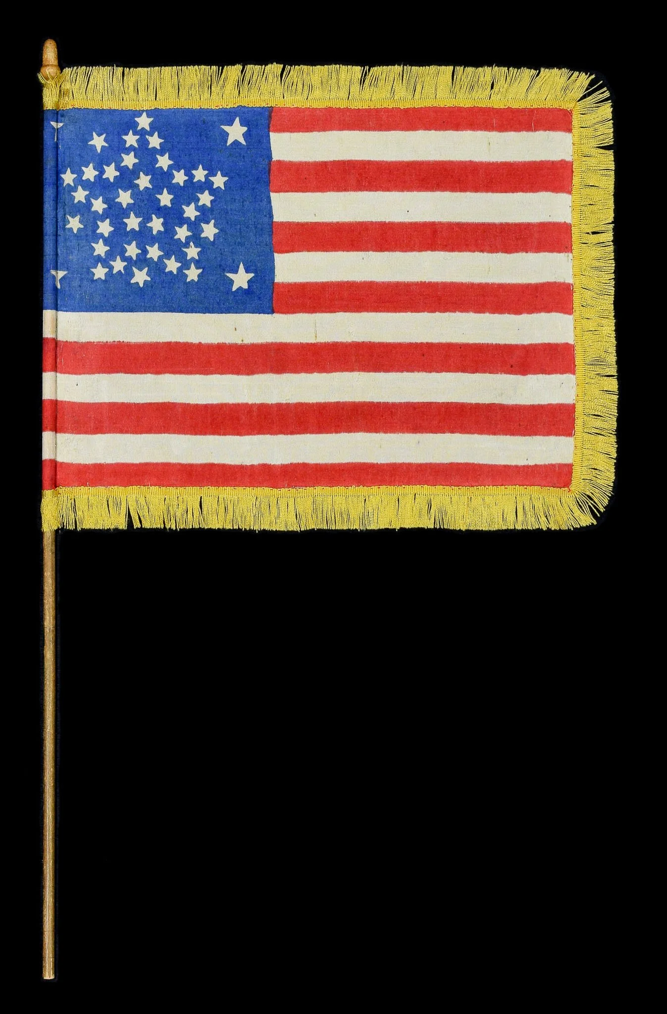 Outstanding 38 Star Parade Flag with a Grand Luminary Star Configuration | Colorado Statehood | Circa 1876-1889