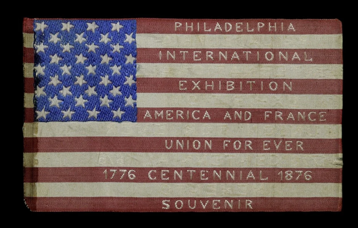36 Star Antique American Flag | A Commemorative Souvenir from the Philadelphia International Exhibition | Circa 1876