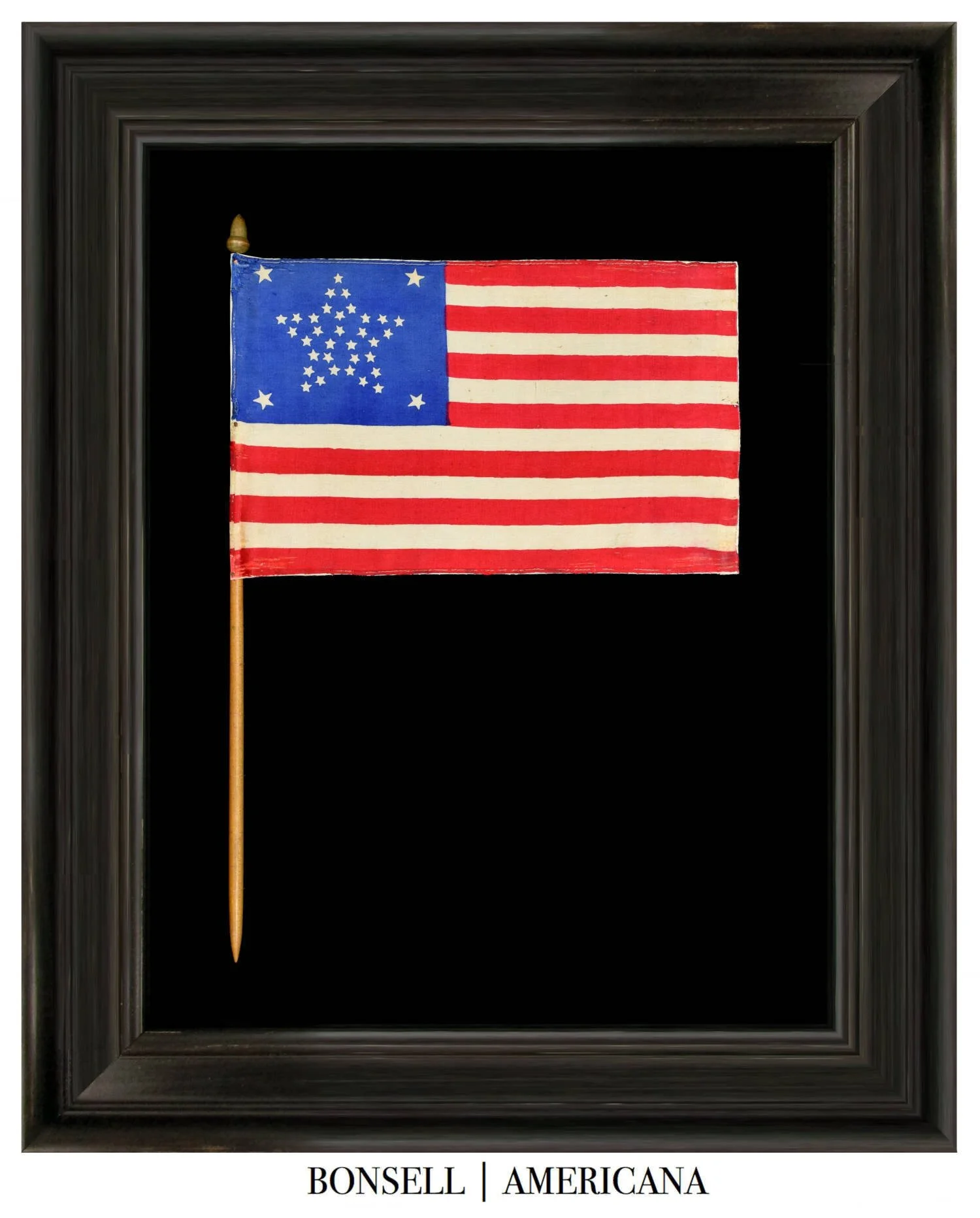 37 Star Antique Flag with a Grand Luminary Configuration | Nebraska Statehood | Circa 1867-1876