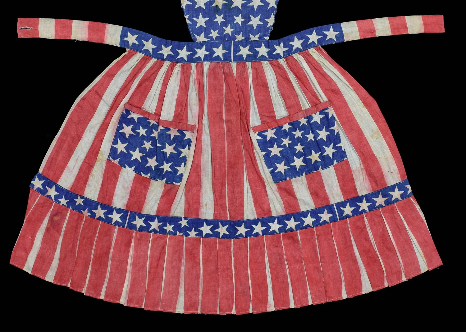 Outstanding Childrens Dress Made of 38 Star Antique Flags | Made to Celebrate the Nations Centennial | Colorado Statehood | Circa 1876 BONSELL |