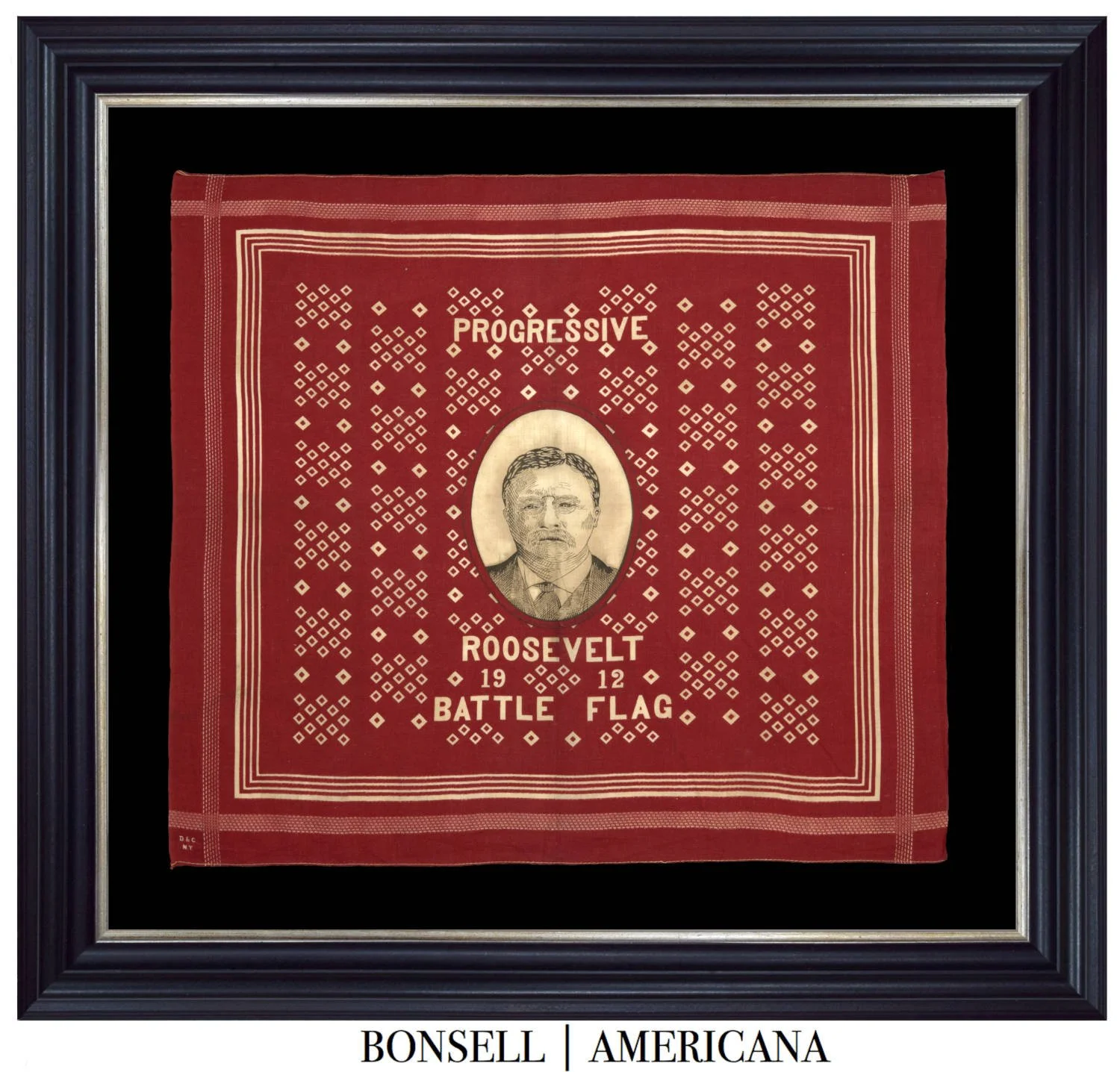 Teddy Roosevelt Progressive Battle Flag Bandanna | A Campaign Textile Celebrating the Vision of the Bull Moose Party | Circa 1912