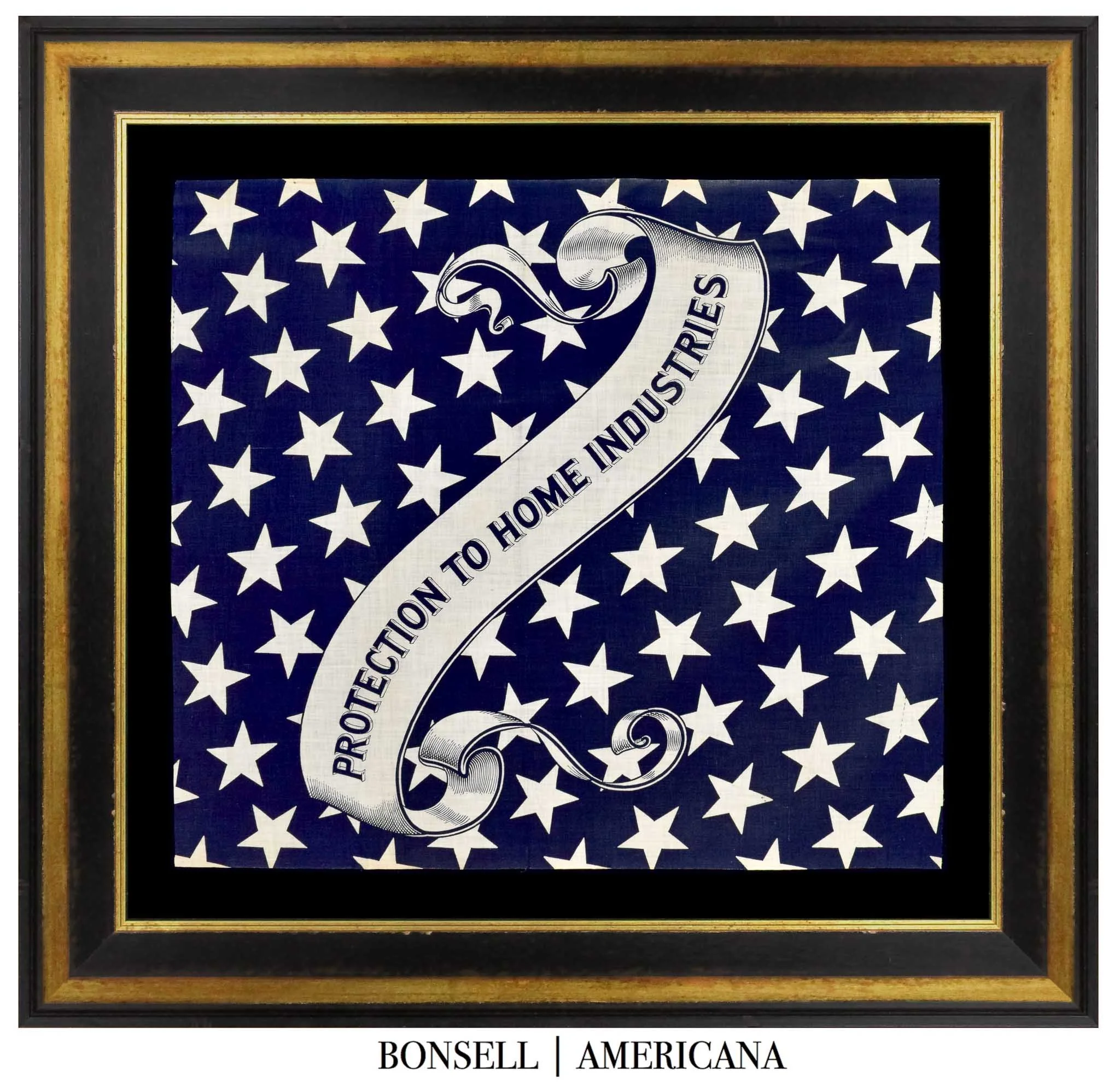 Antique Protection to Home Industries Kerchief | Made for the Benjamin Harrison Campaign | Circa 1888