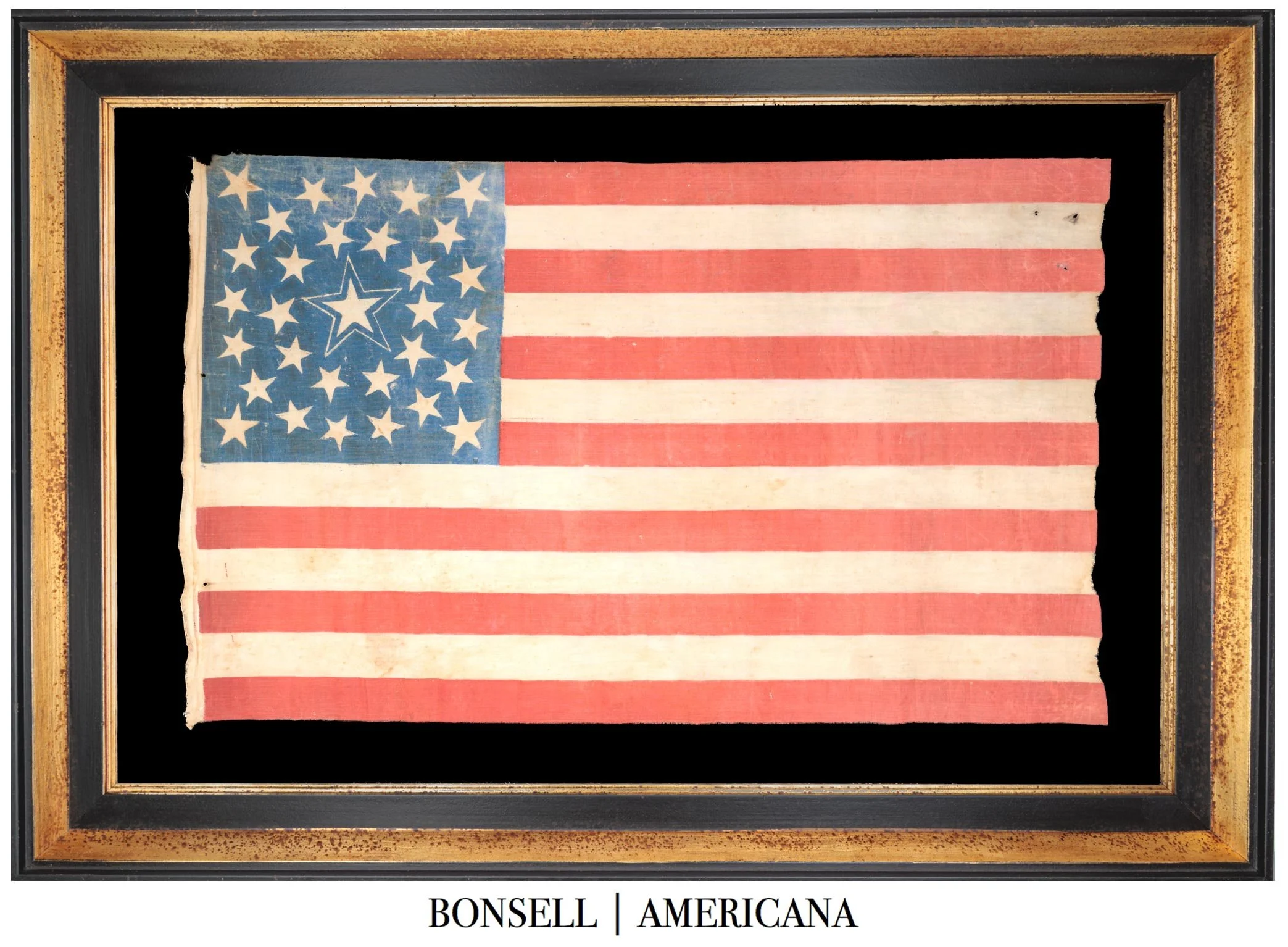Spectacular and Scarce 31 Star American Parade Flag | Medallion Configuration with Haloed Center Star | California Statehood | Circa 1850–1858