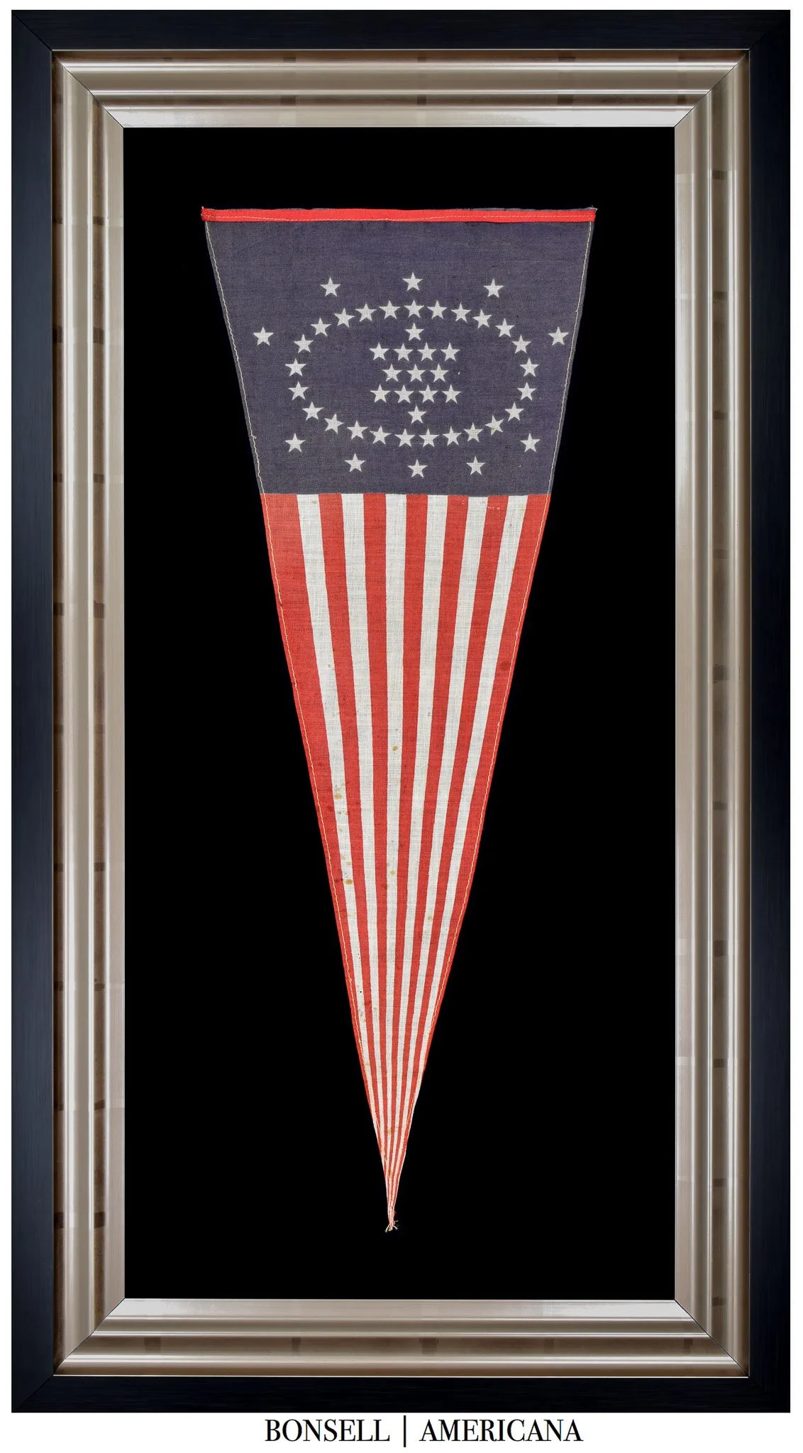 48 Star Antique American Pennant Designed by Wayne Whipple | Extremely Rare and Desirable | Circa 1909-1912