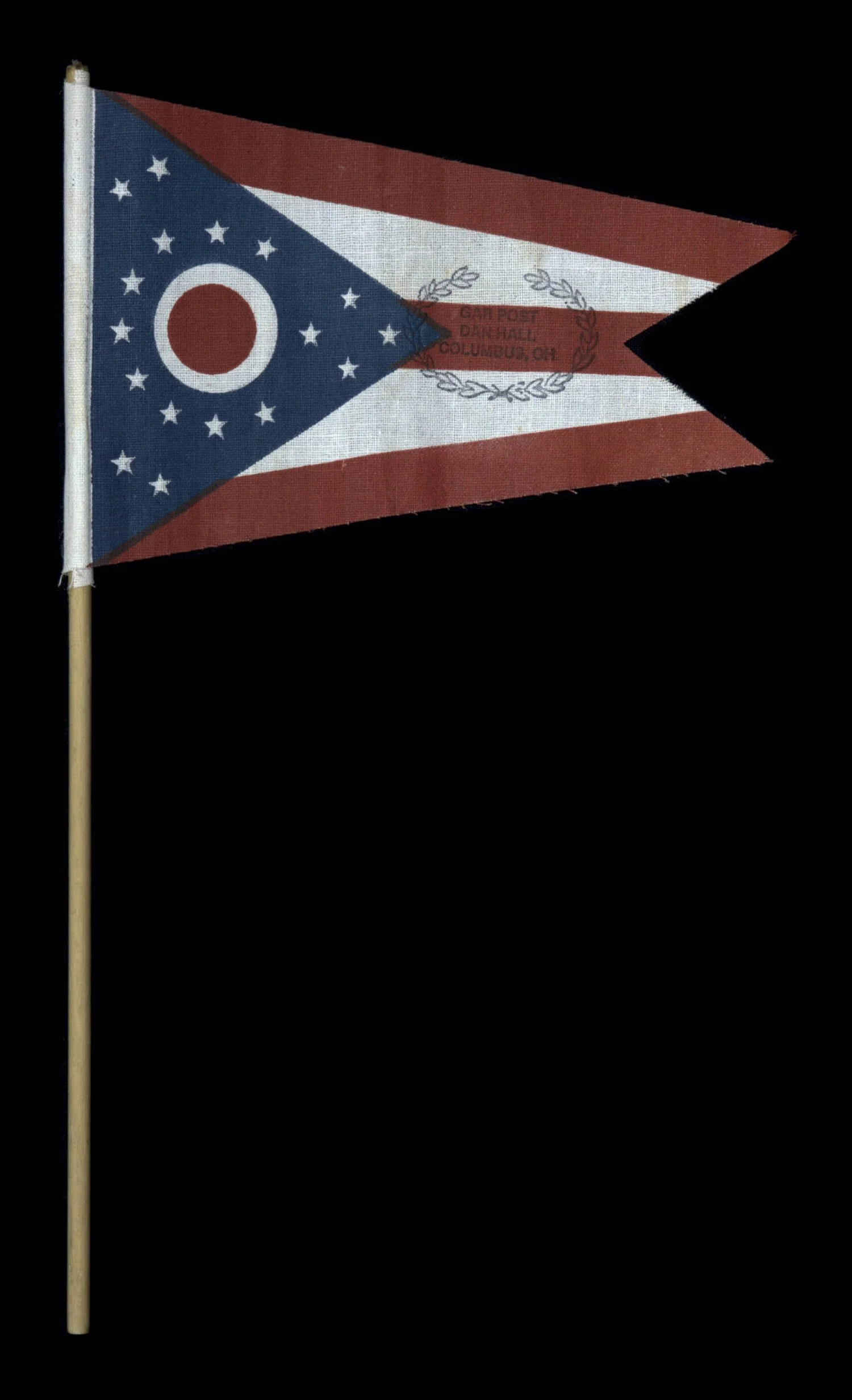 Ohio State Flag with Civil War Veteran’s Memorial Overprint | Made to Commemorate Daniel M. Hall, National Commander of the Grand Army of the Republic, and His Legacy of Service | Circa 1925