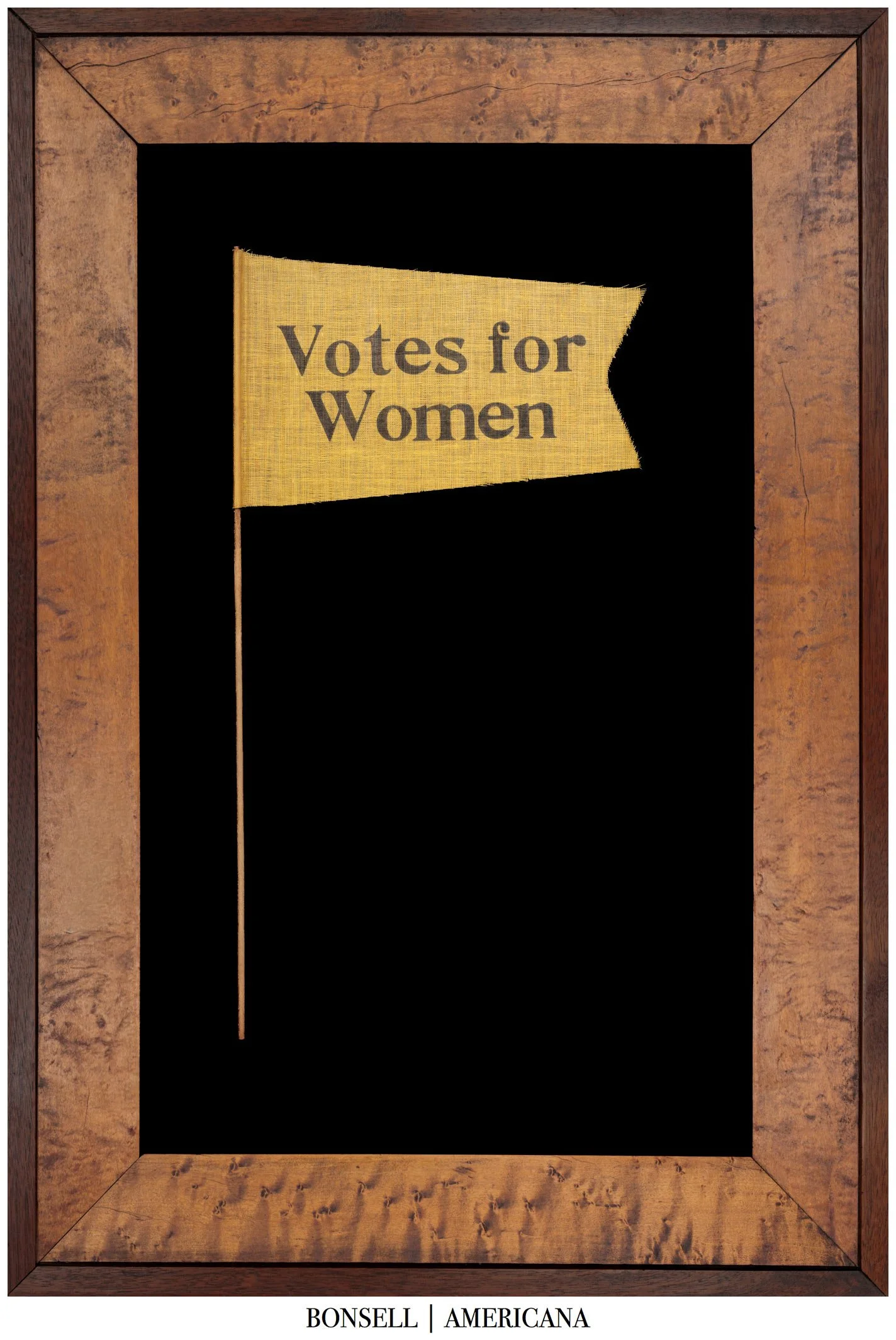 Antique “Votes for Women” Suffrage Pennant on Original Staff | American Women’s Suffrage Movement | Circa 1910–1920