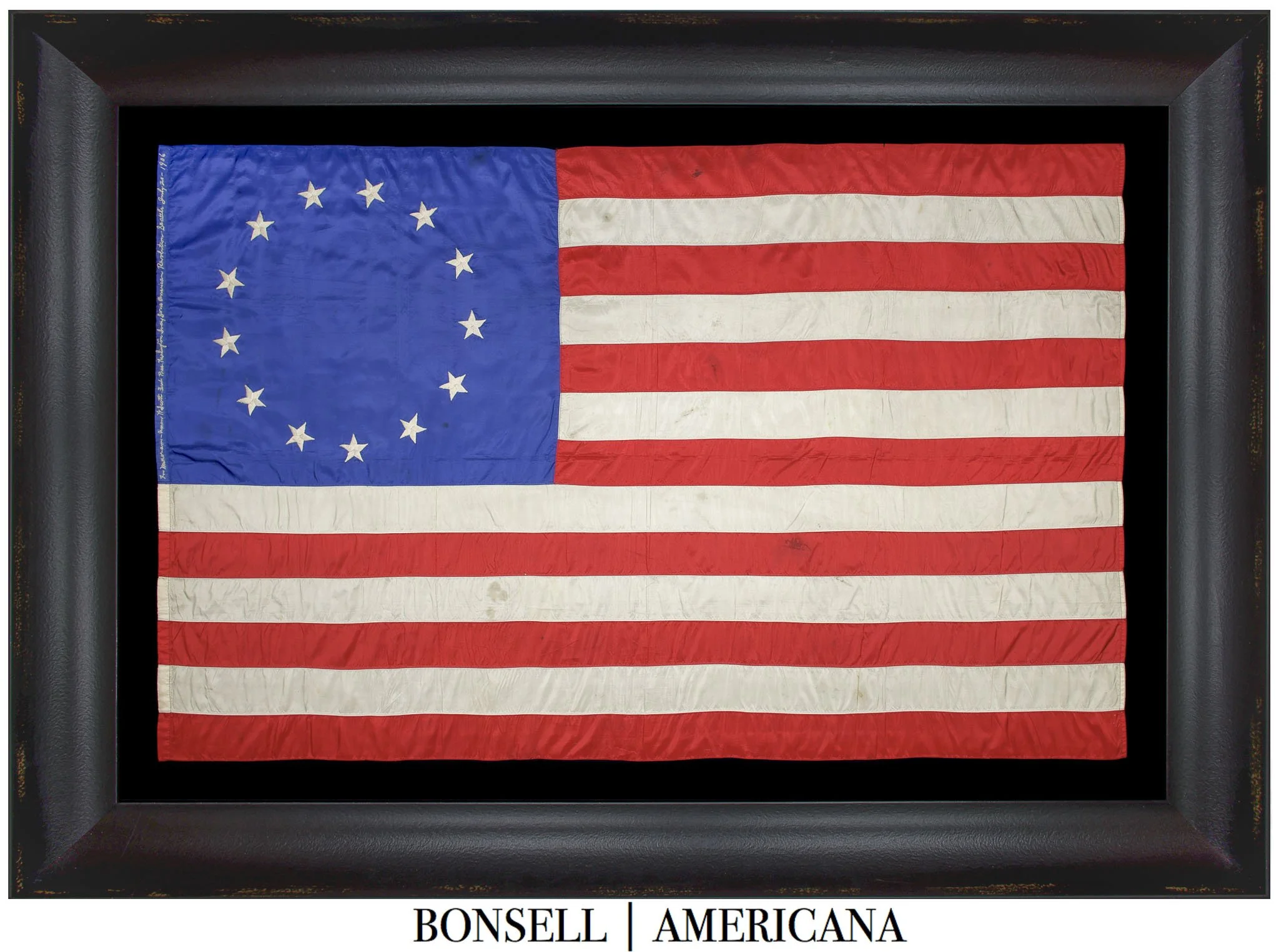 Important 13 Star Silk Presentation Flag | Made by Betsy Ross’s Great-Granddaughter Mary Catherine Robison | In Memory of Colonel Simon W. Scott | Circa 1906