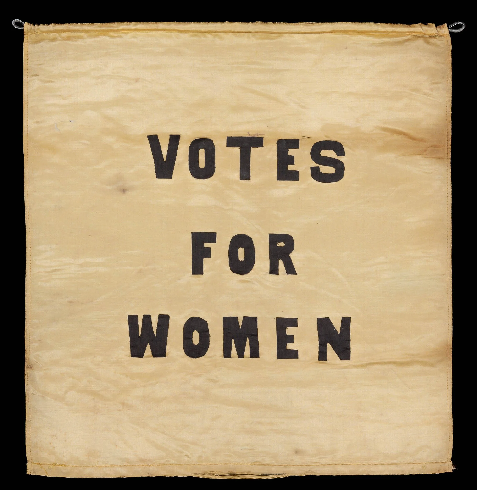 Rare “Votes for Women” Suffrage Banner | Striking Yellow & Black Campaign Display | Rex & Patti Stark Collection | Circa 1910–1920
