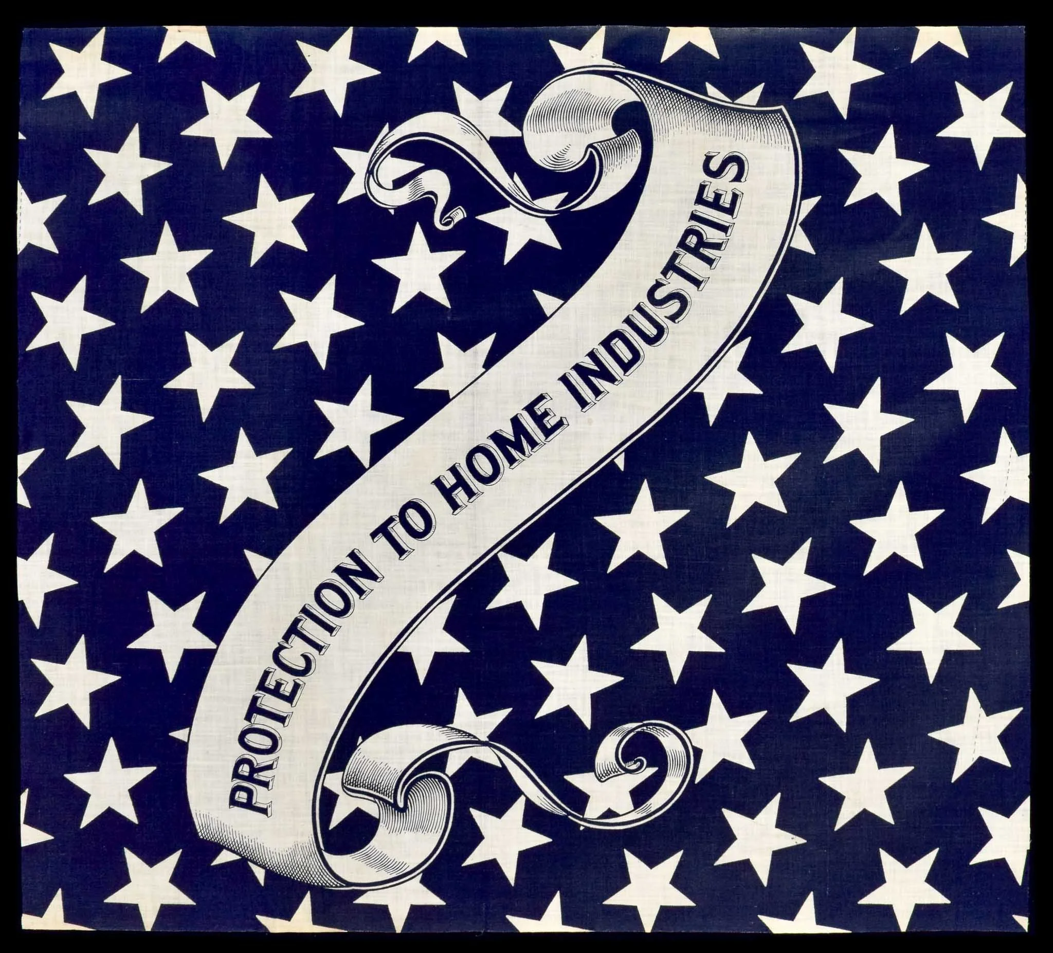 Antique Protection to Home Industries Kerchief | Made for the Benjamin Harrison Campaign | Circa 1888