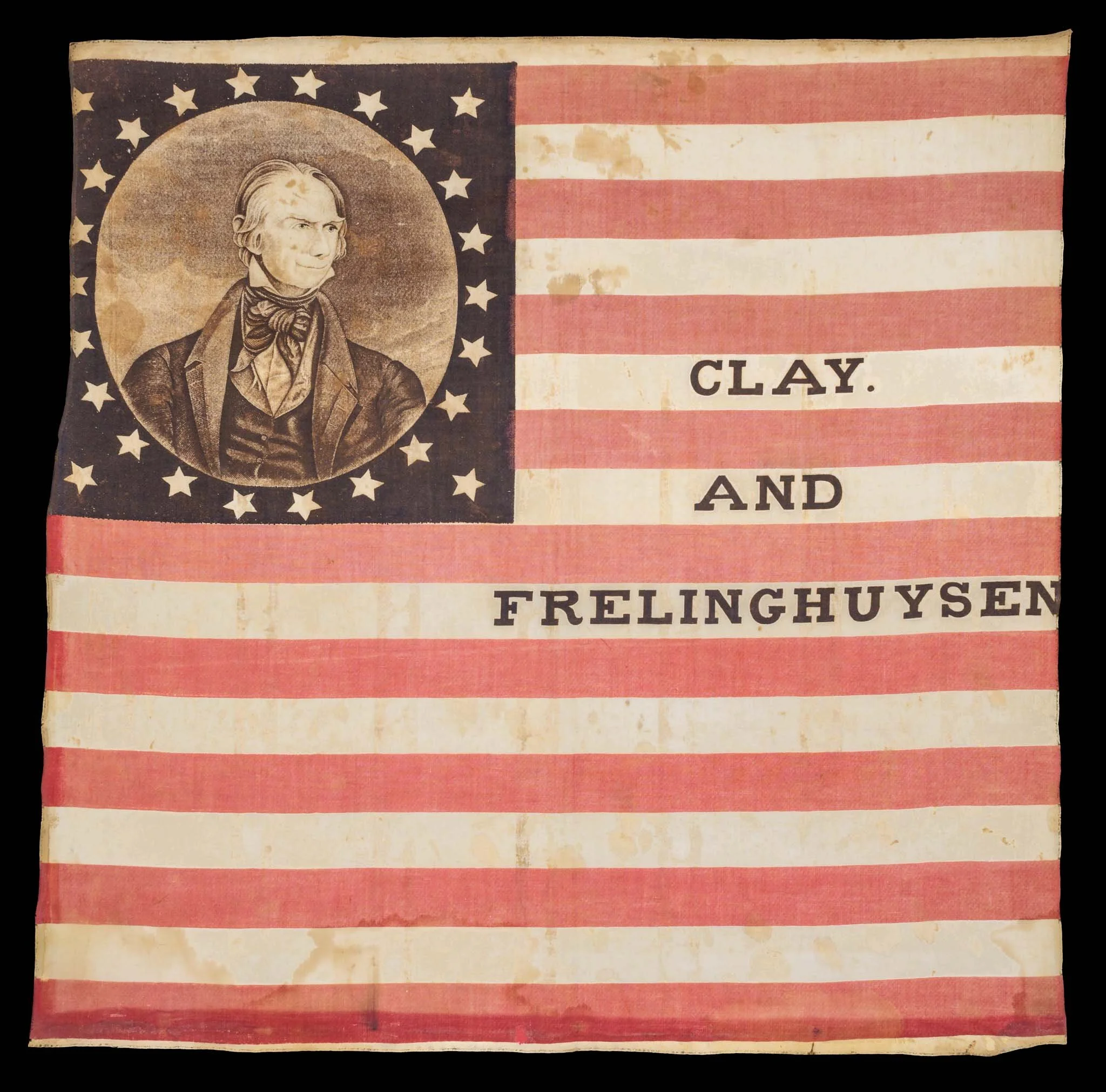 Outstanding 26 Star Antique Portrait Flag | Made for the Clay & Frelinghuysen Ticket | Michigan Statehood | Circa 1844