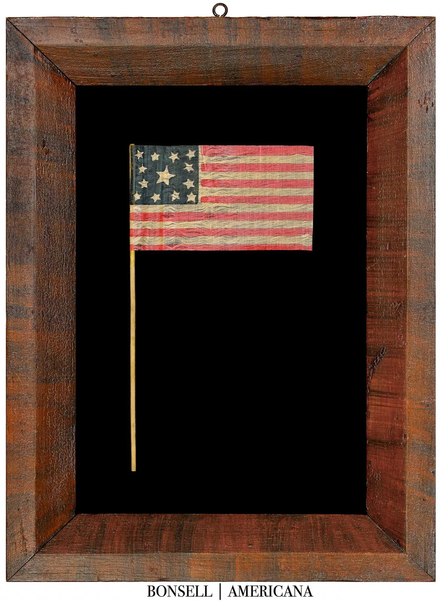 13 Star Antique American Parade Flag | Loosely Woven Cotton with Undulating Weft and Irregular Stars | Circa 1861–1865