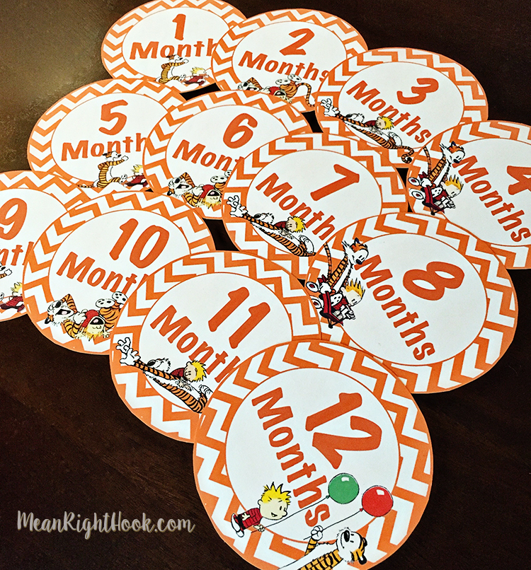 Free Printable Milestone Stickers from MeanRightHook.com