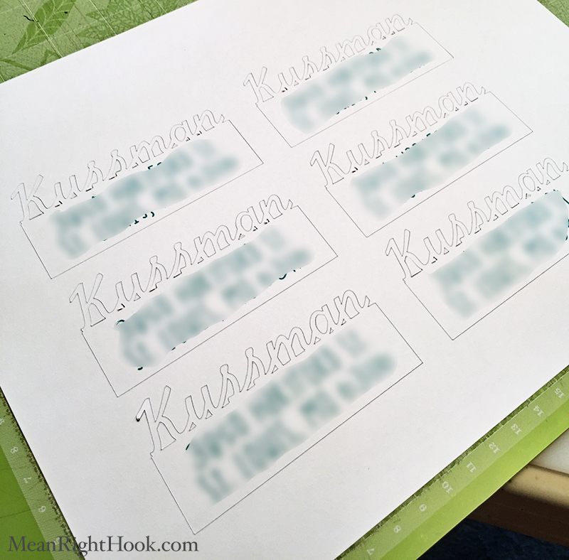 Making Return Address Labels with your Cricut Explore at MeanRightHook.com