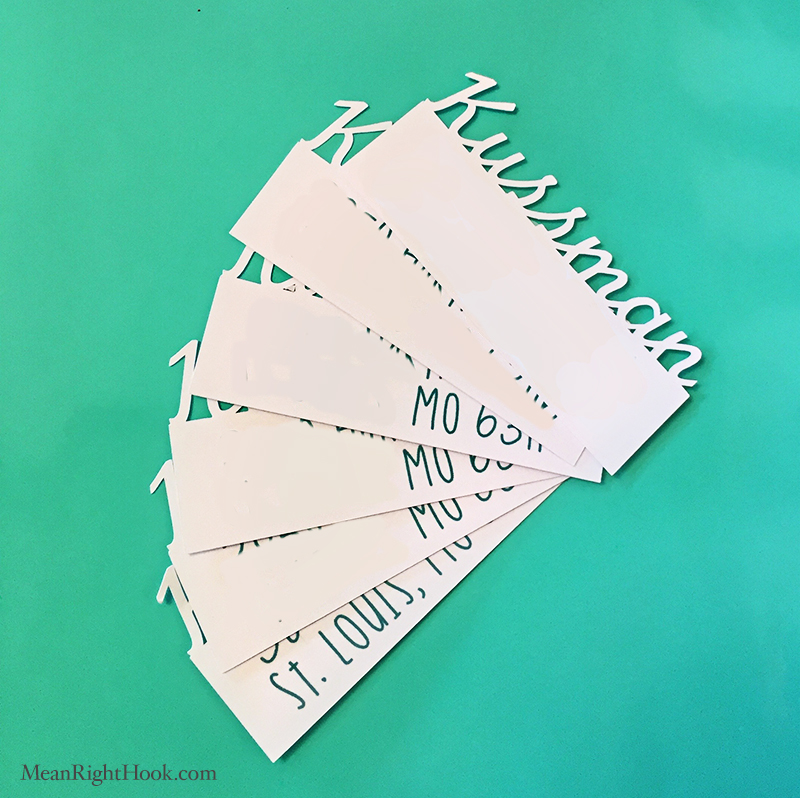 Making Return Address Labels with your Cricut Explore at MeanRightHook.com