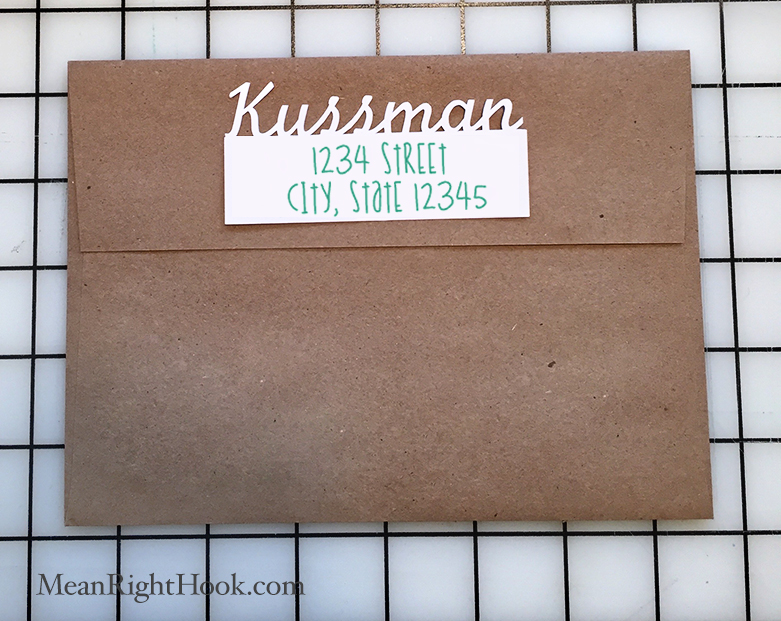 Making Return Address Labels with your Cricut Explore at MeanRightHook.com