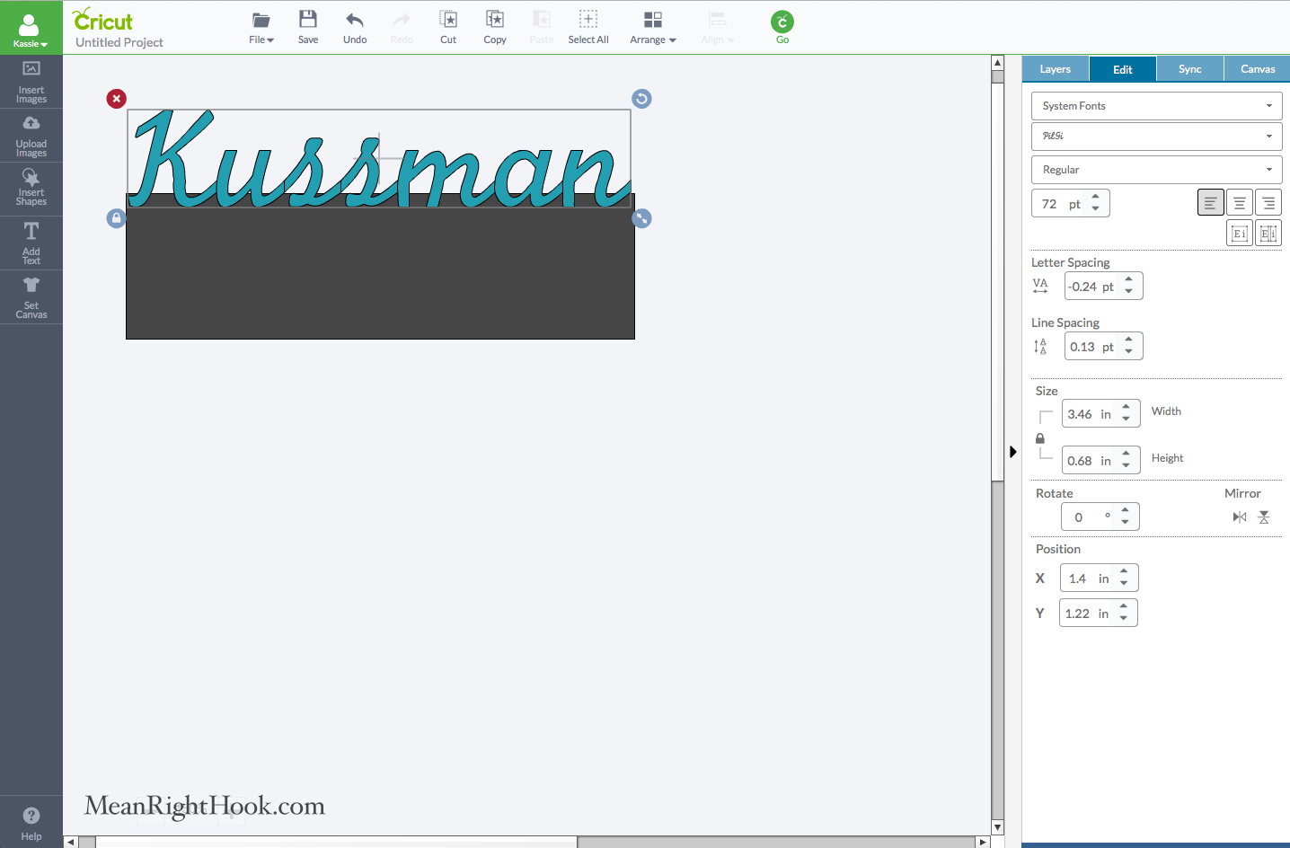 Making return address labels with your cricut explore mean right hook