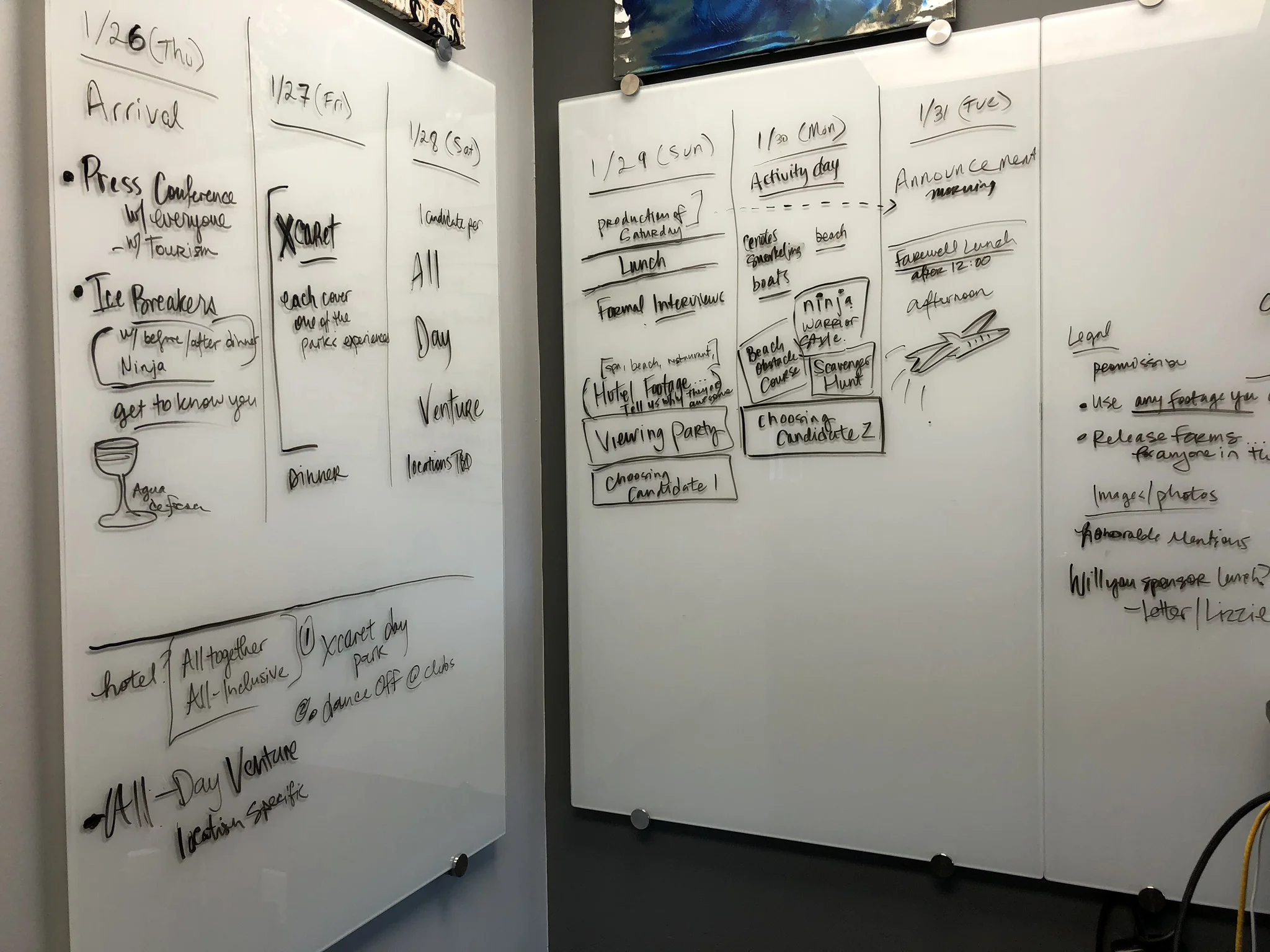 Draft of schedule (3 weeks prior to Interview Event)