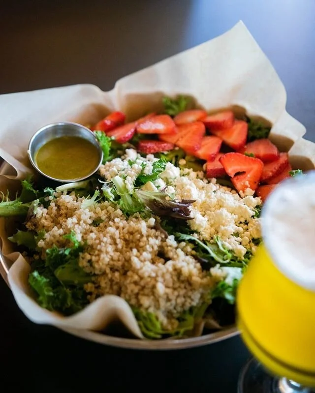 A #Block15 take on an ideal summer salad, the Strawberry Fields at our south #Corvallis Tap Room features organic quinoa, Alsea Acres feta, and fresh sliced strawberries on a bed of spring mix&mdash;served with a side of basil-citrus vinaigrette.

We