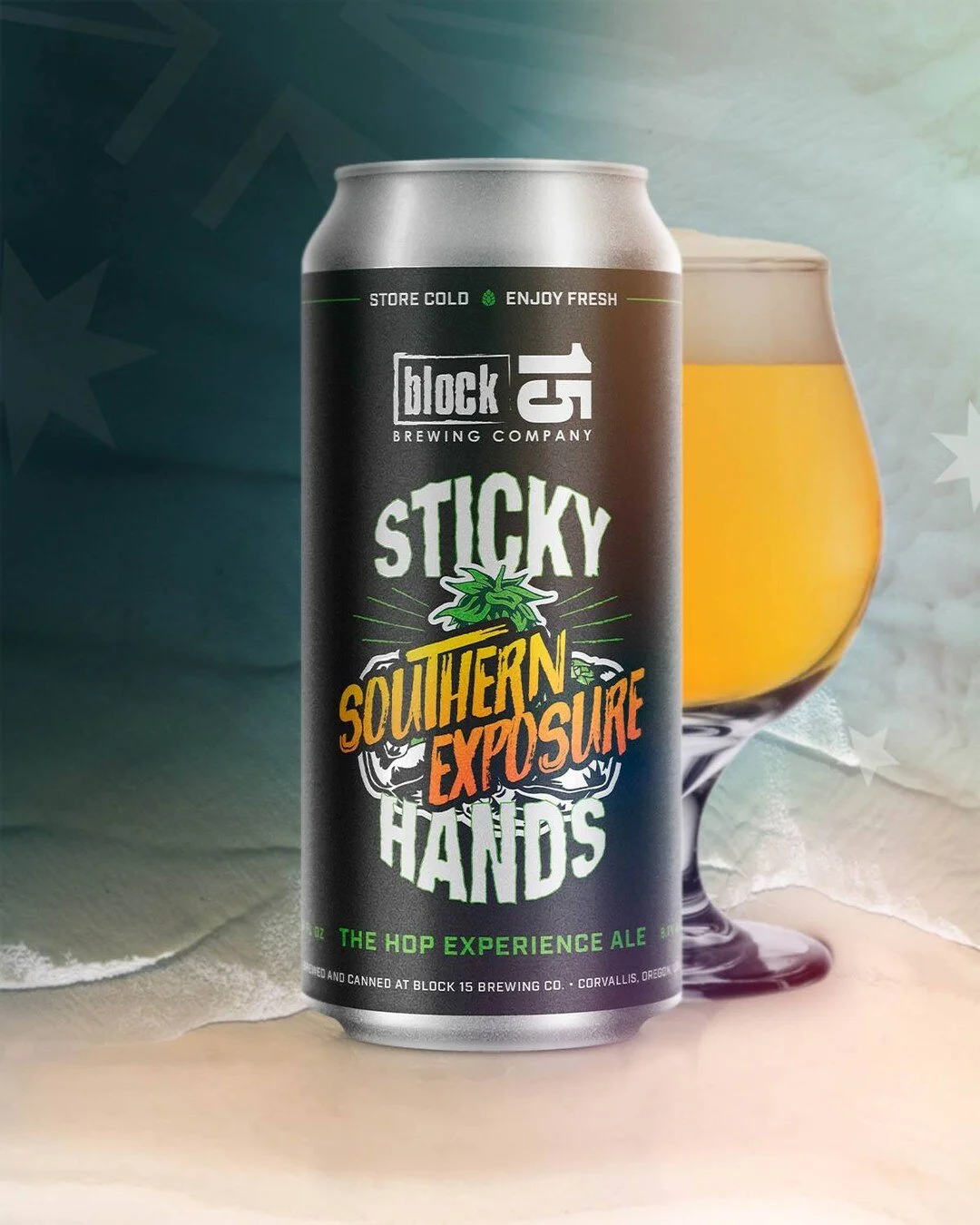 RELEASING THIS SATURDAY:  Sticky Hands, Southern Exposure.

Packed with hops from the land down under, this hop experience ale is loaded with luscious notes of fresh peach, mango, tangerine, and lime. Southern Exposure fuses our custom sticky co2 ext