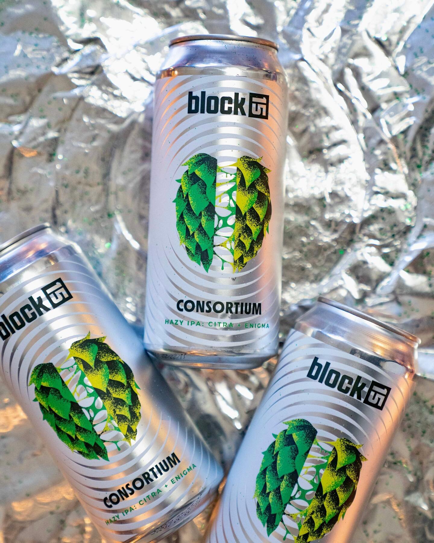 Consortium: Citra x Enigma Hazy IPA drops today ⚡️ Amplified like a stereo record, Consortium unites two hop varieties to create a unique flavor experience. We paired the citrusy, floral notes of Citra hops with the bold, tropical character of New Ze