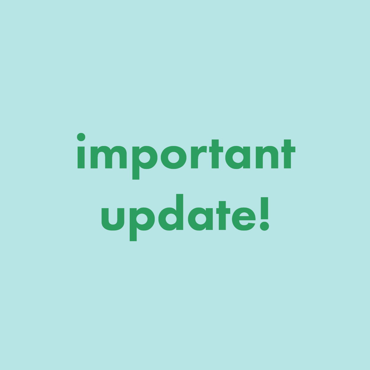 UPDATE! School in session