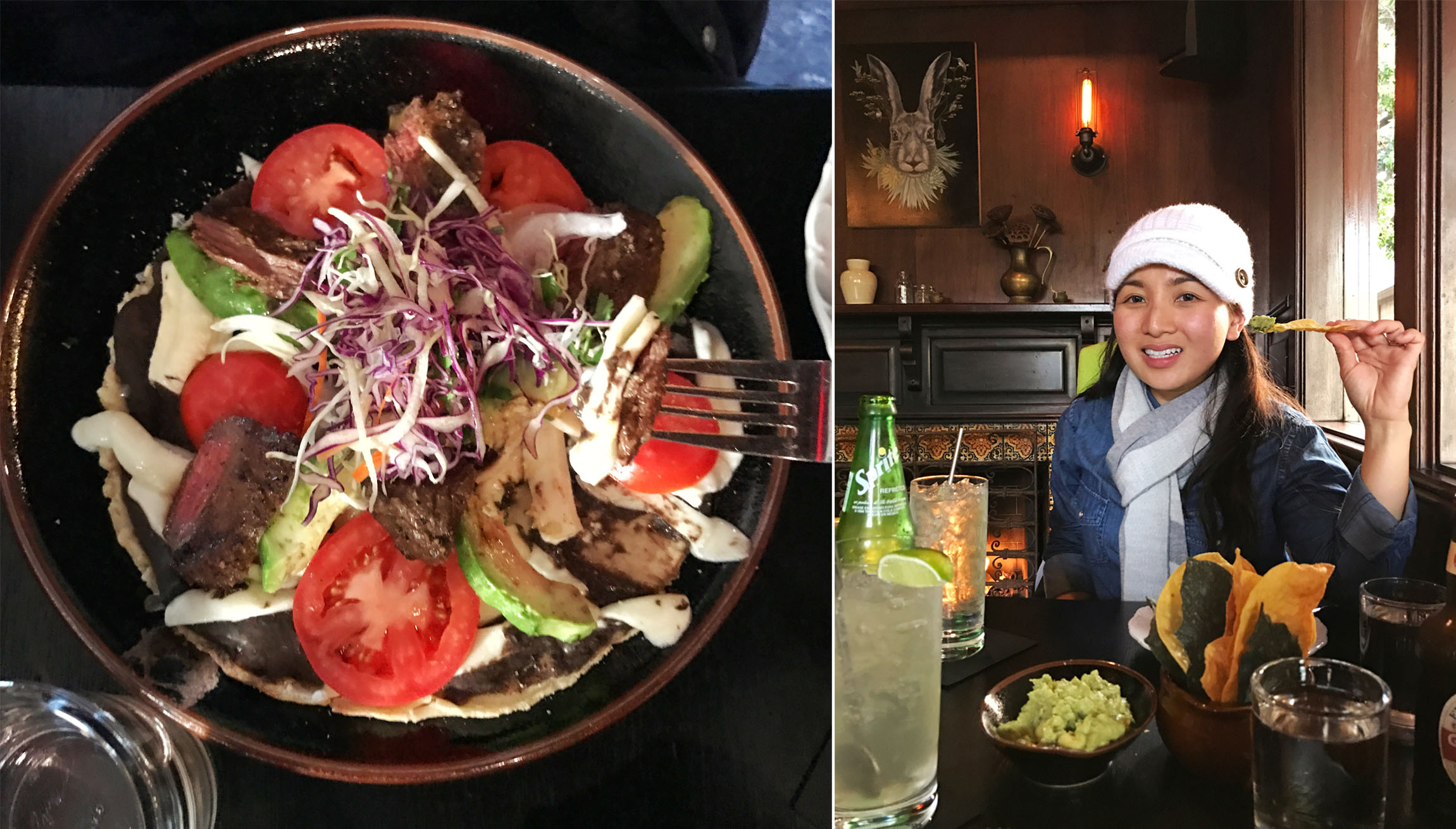 OAXACAN FOOD AT CULTURA. THAT RABBIT PAINTING THOUGH!