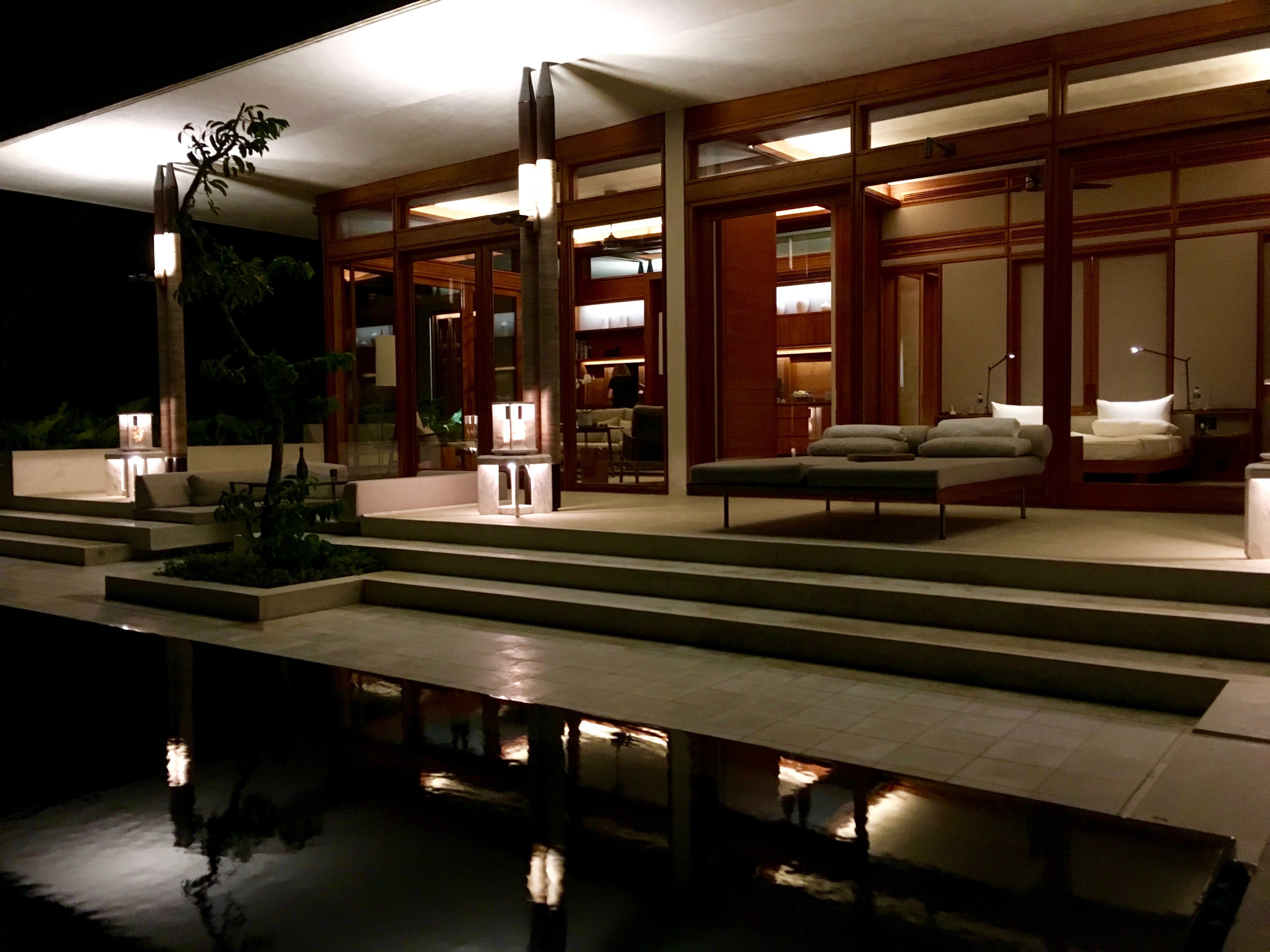 Night view into our Casitas's bedroom