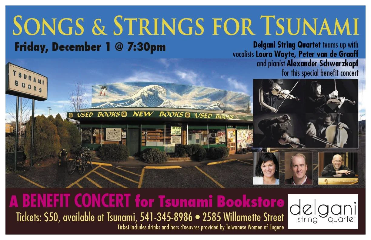 The Delgani String Quartet and Friends in a Benefit to Secure the Future of Tsunami Books
