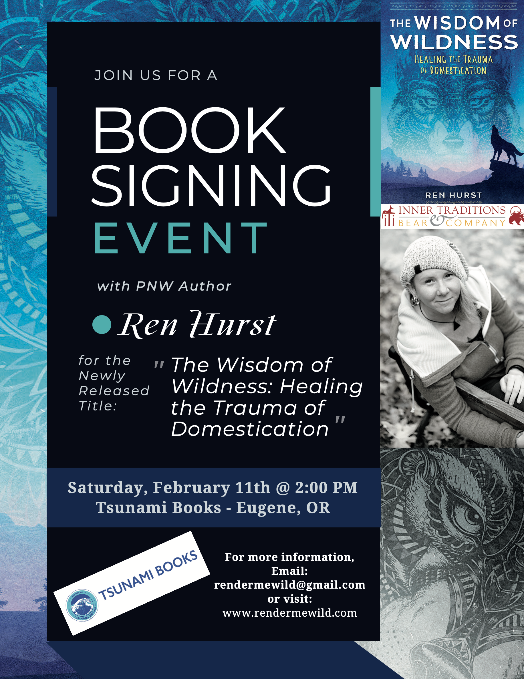 Book Signing and Meet and Greet with Ren Hurst, author of "the Wisdom of Wildness: Healing the Trauma of Domestication"