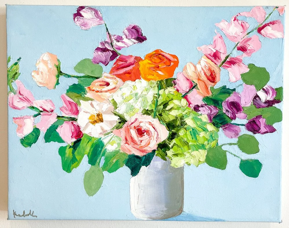 11 x 14 Aqua & Hydrangeas