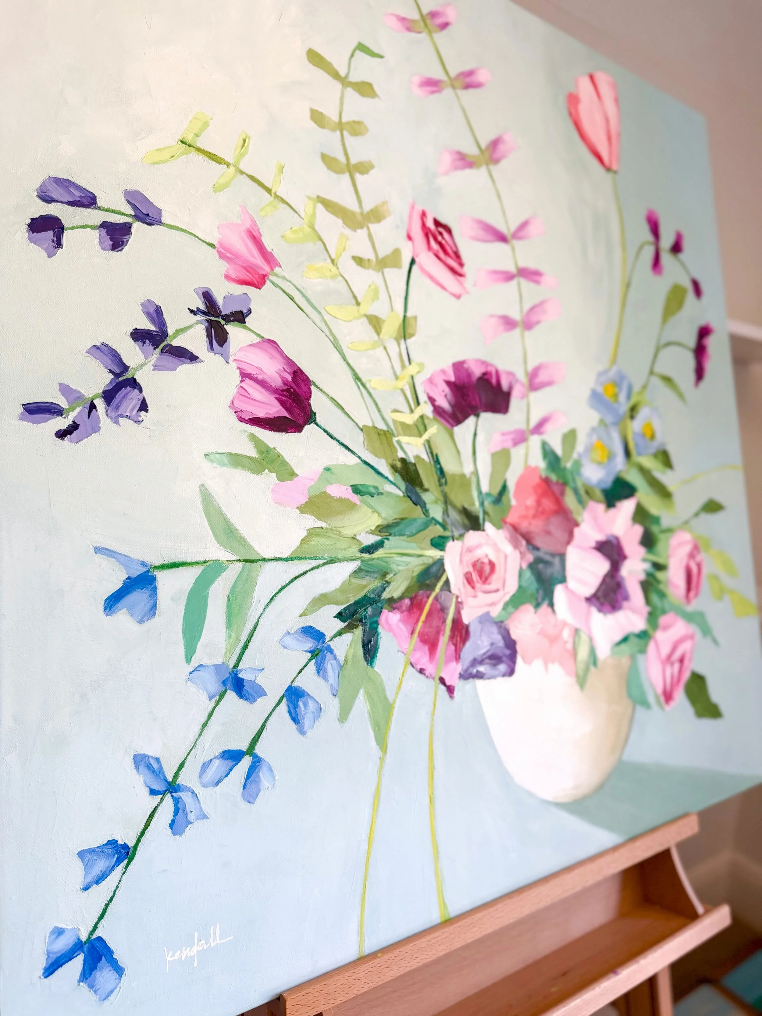 Fresh off the easel 🌷🌸