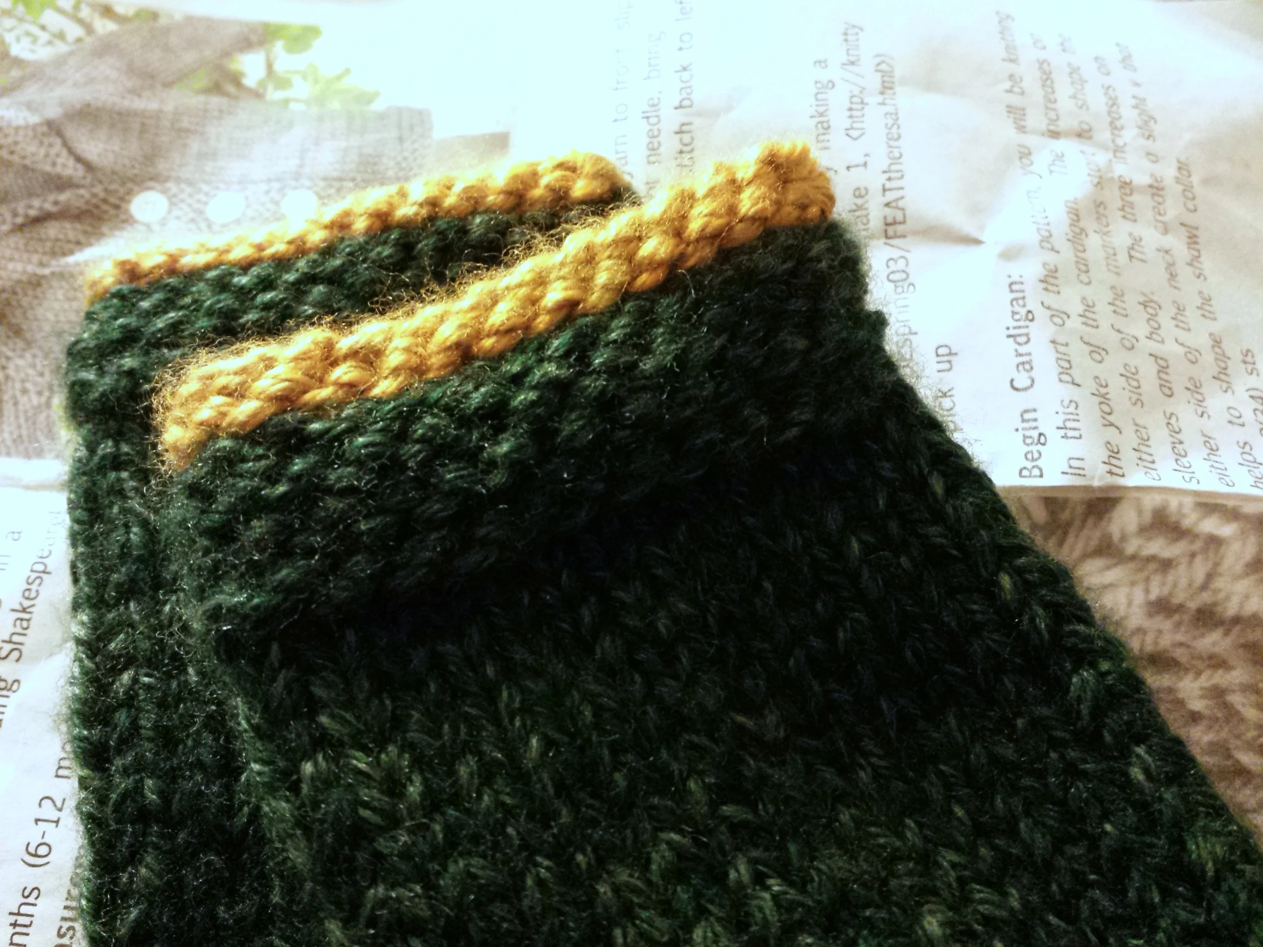 the carefully re-knit cuffs