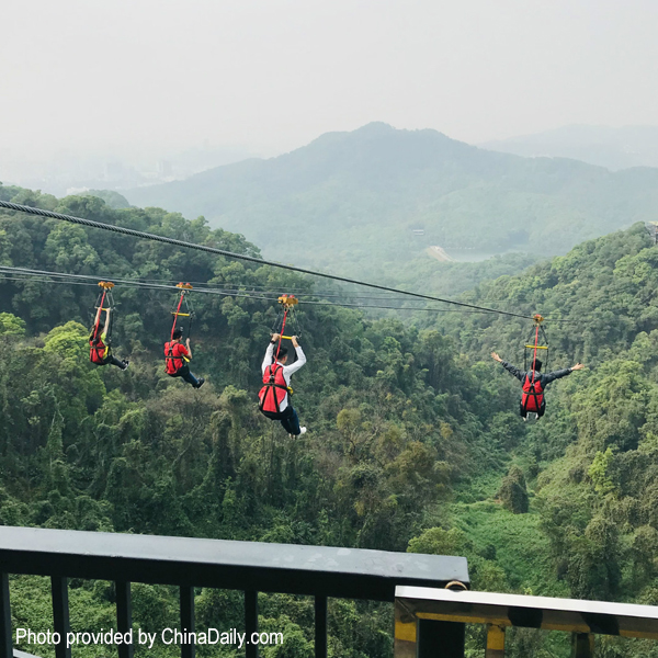 Riding the ropeway