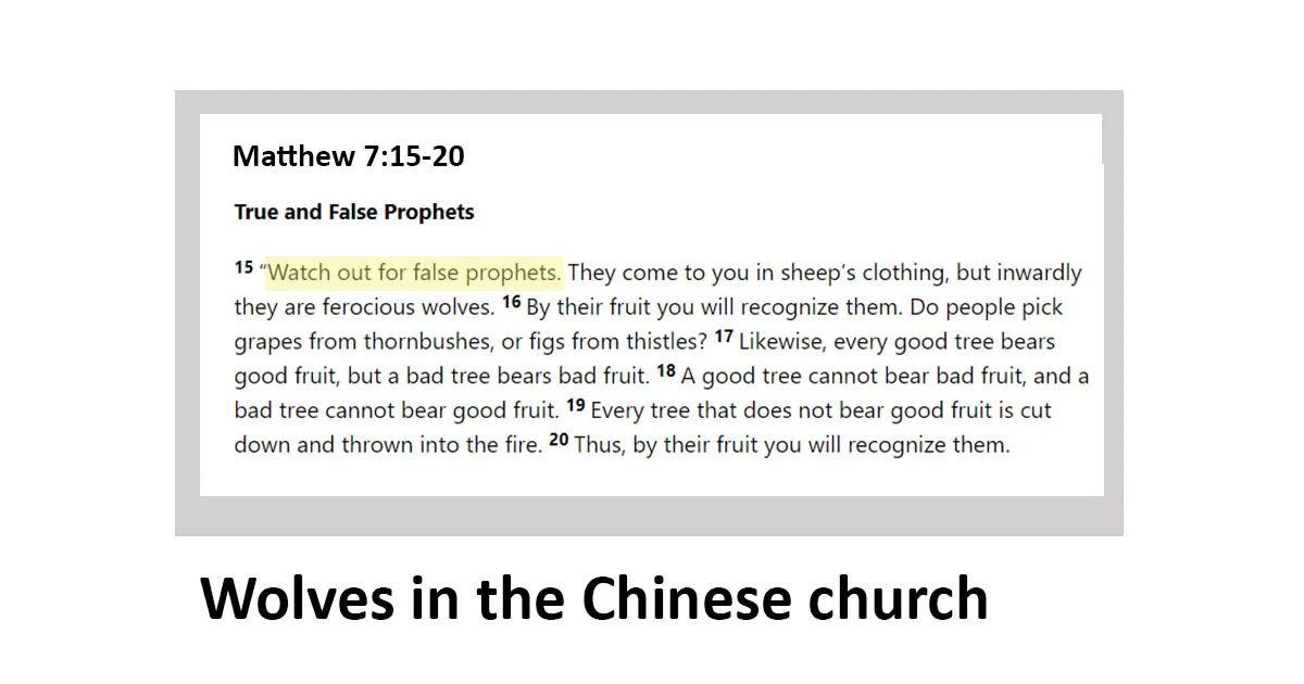 MINISTRY//Wolves in the Chinese church