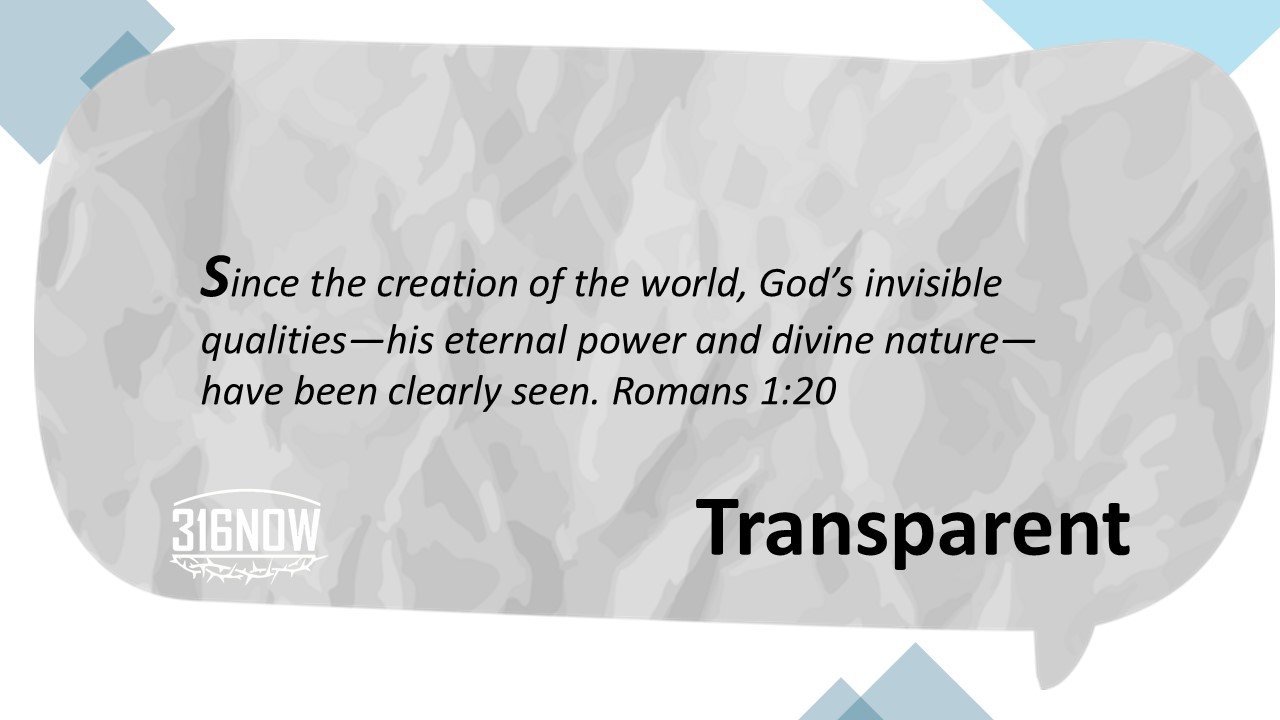 DEVOTION/ God Is transparent
