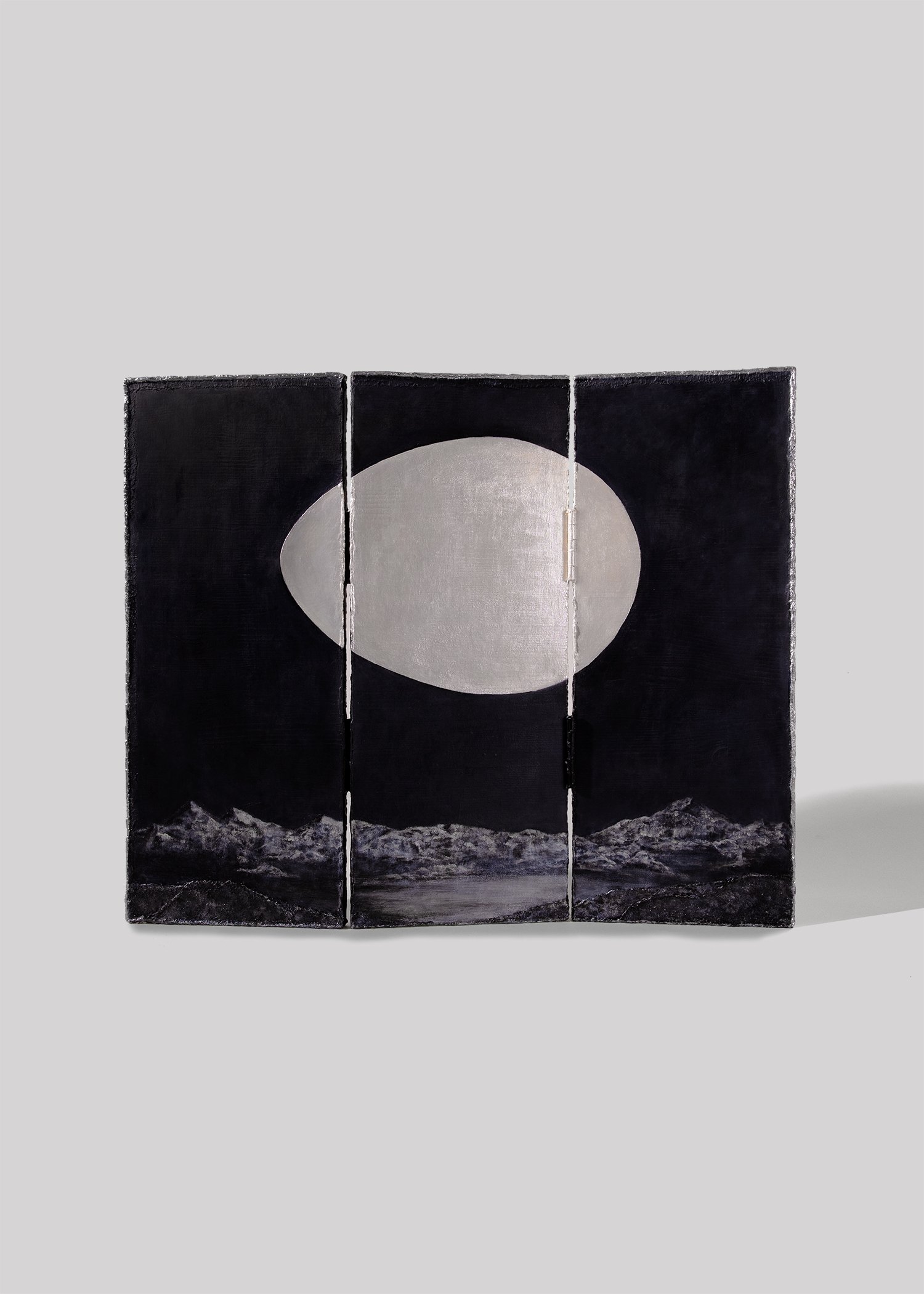 Triptych Screen: Moonlit Sea